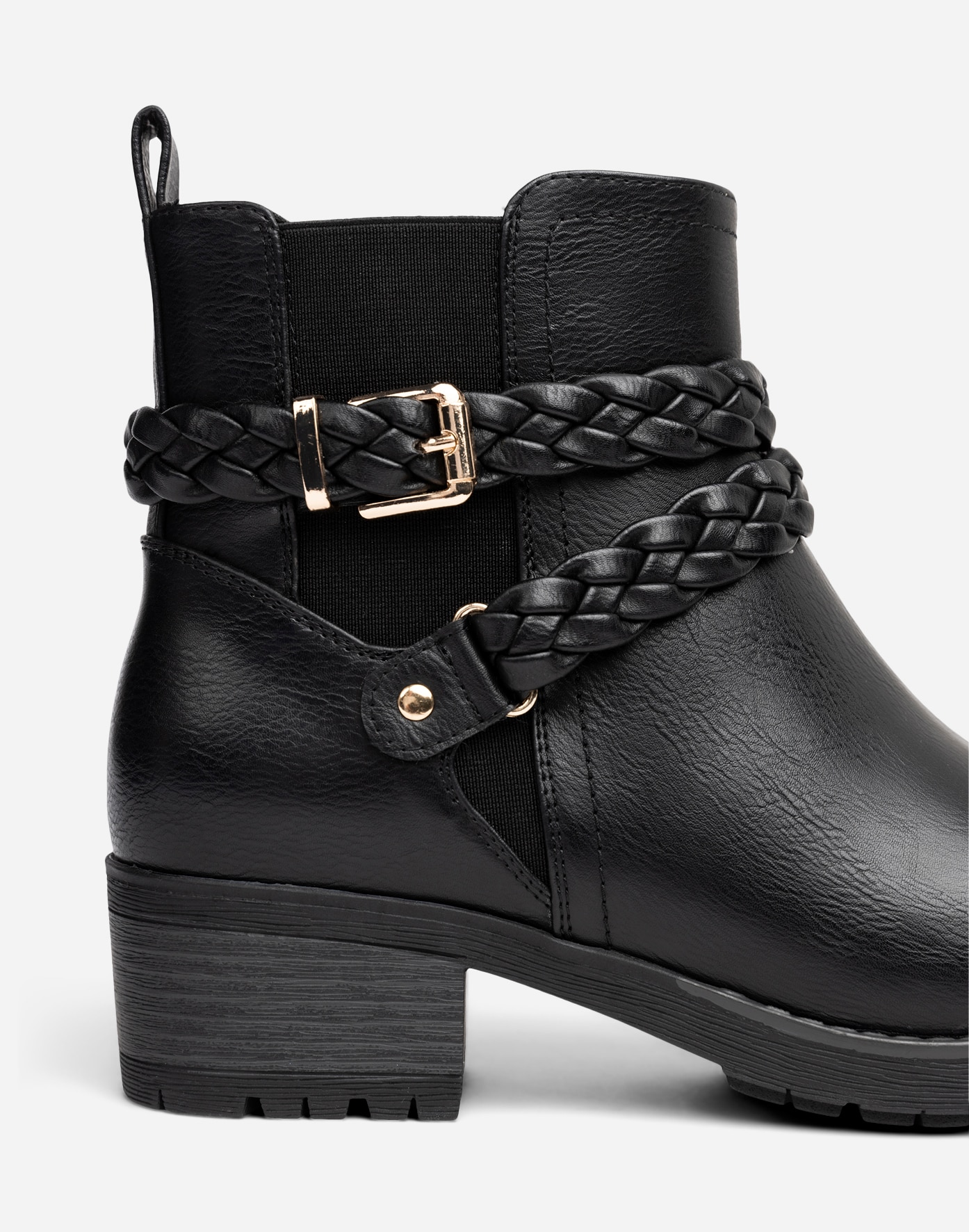 CLOU COMFORT, Varmforet boots med spenne Sort