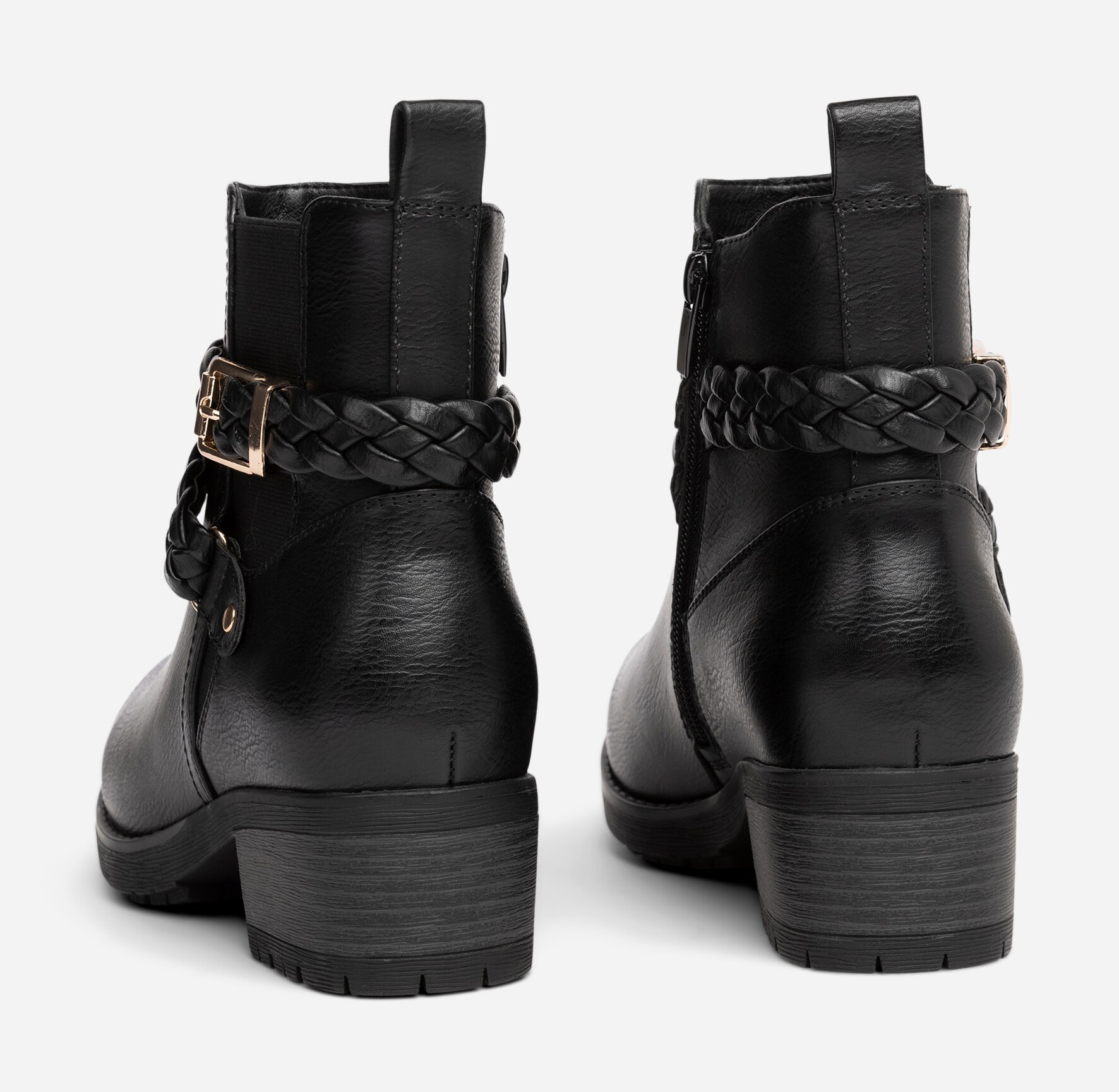 CLOU COMFORT, Varmforet boots med spenne Sort