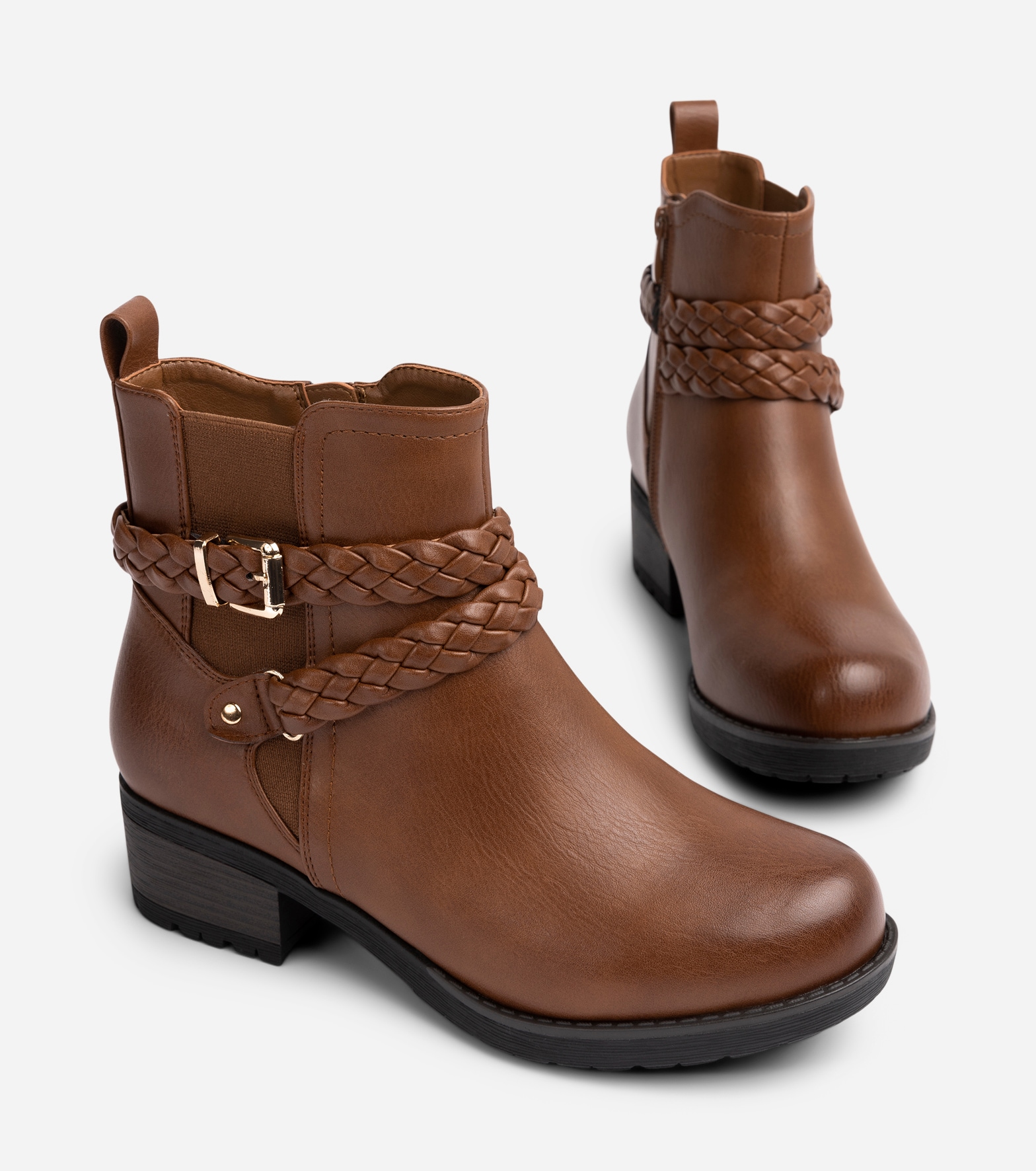 ALLEY COMFORT, Varmforet boots med spenne Brun