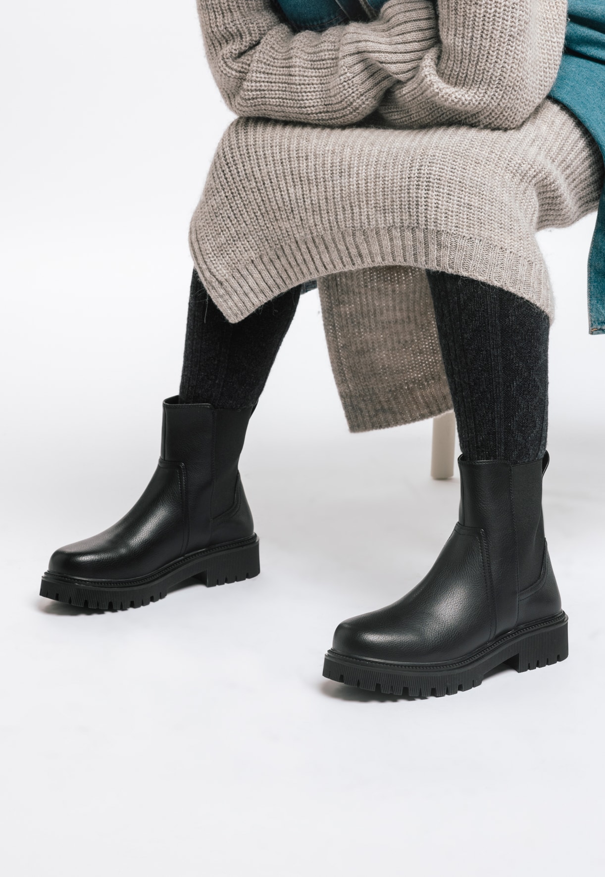 ALLEY, Varmforet chelseaboots Sort