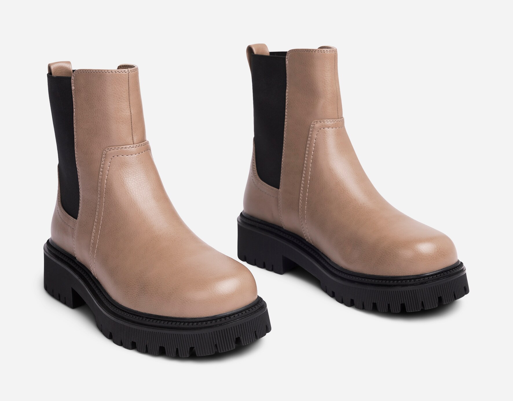 ALLEY, Varmforet chelseaboots Beige