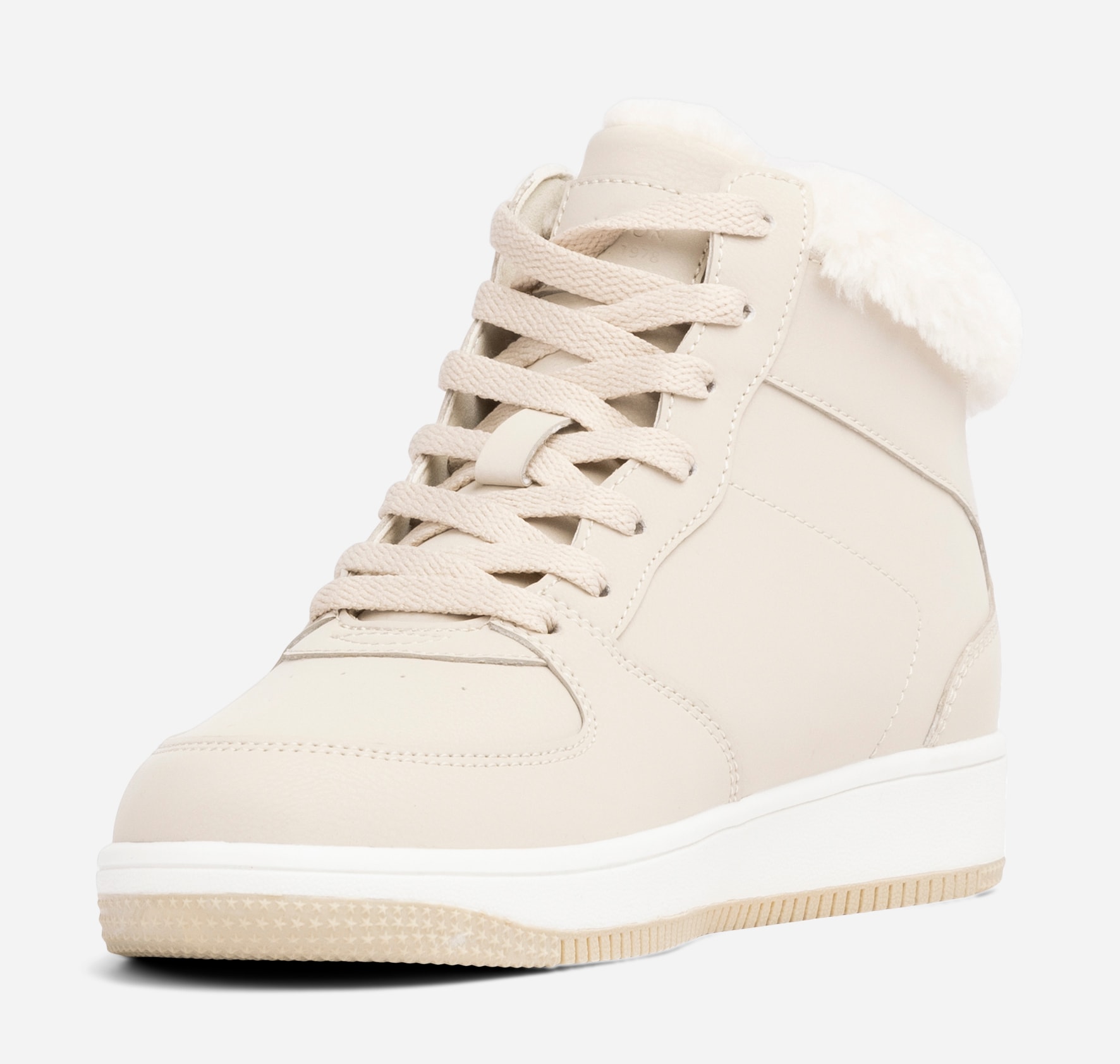 LEJON, Varmforet høy sneakers Beige