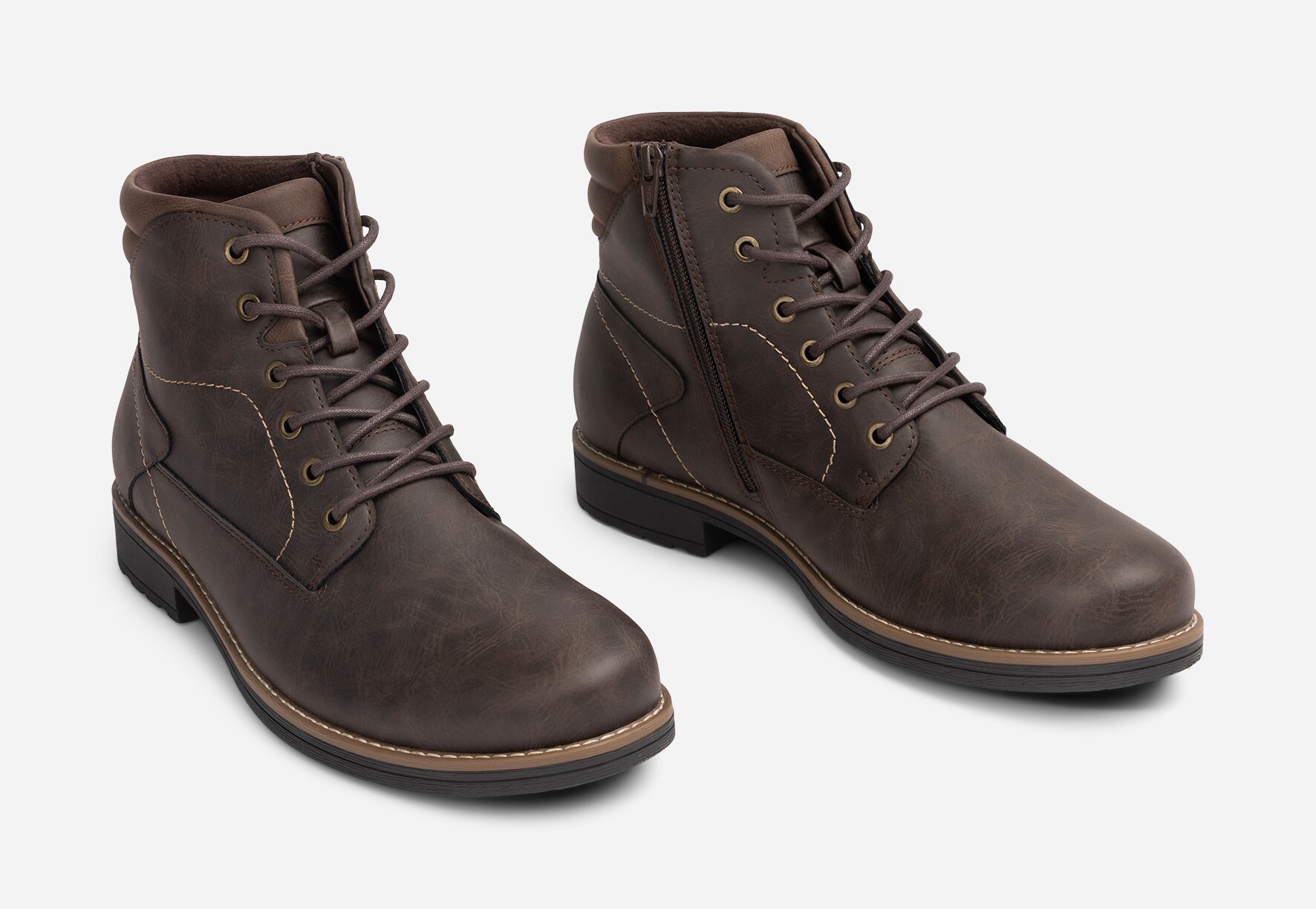 STEPSIDE, Varmforet skolett med glidelås Brun