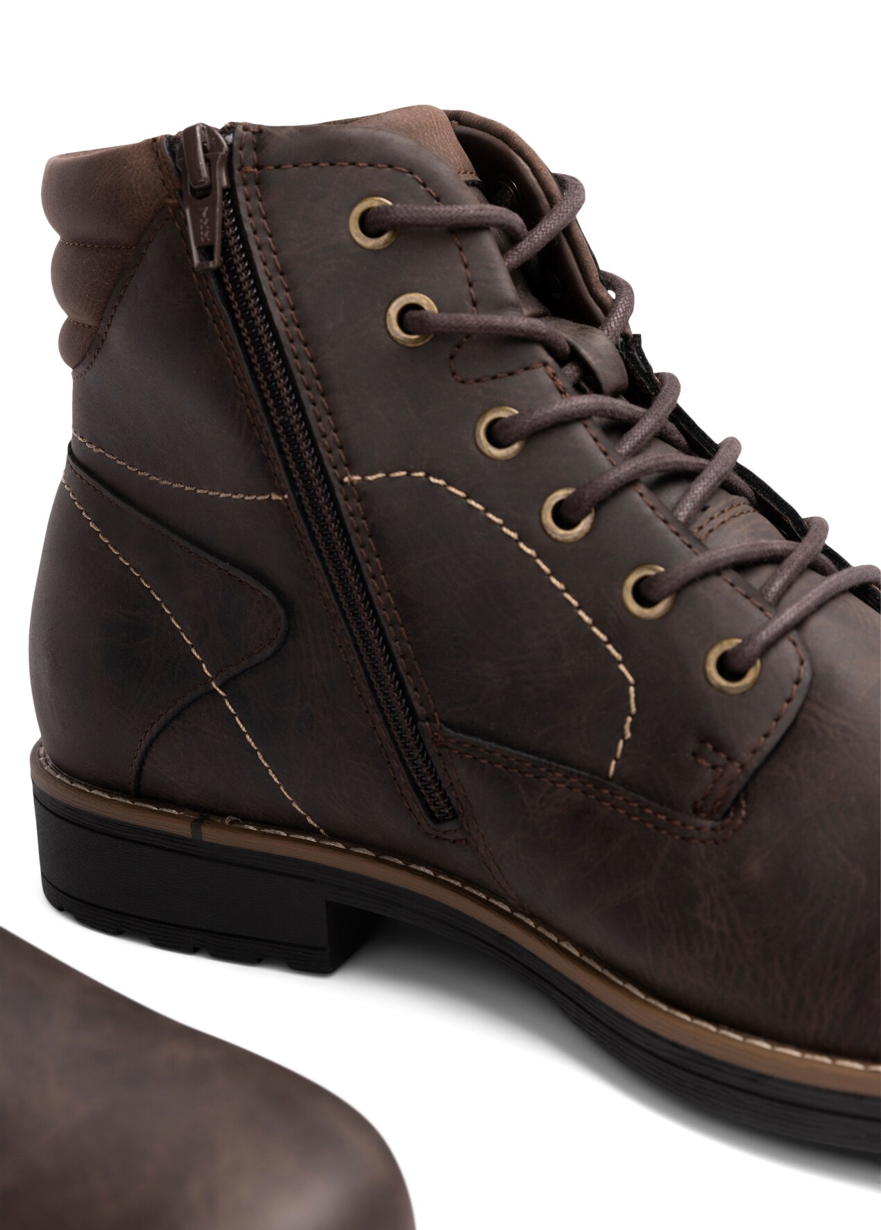 STEPSIDE, Varmforet skolett med glidelås Brun