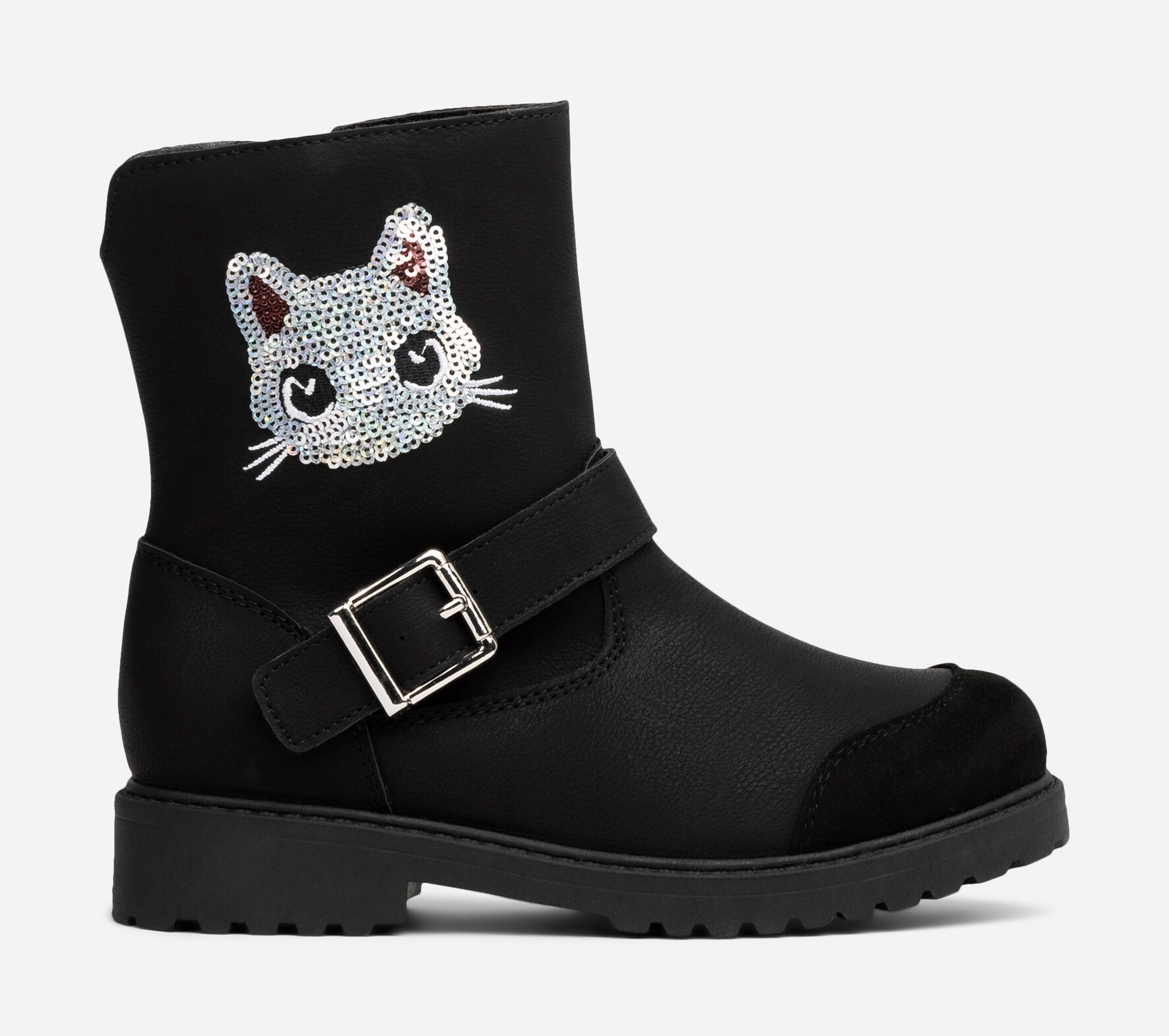 ZOEY, Varmforet boots med spenne Sort
