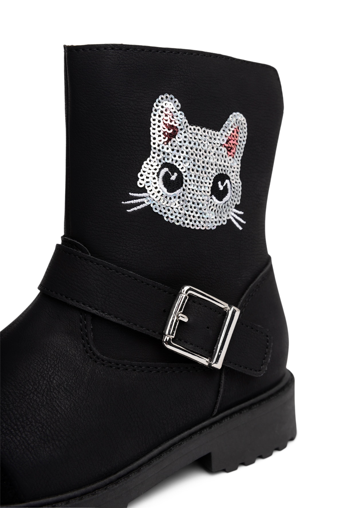 ZOEY, Varmforet boots med spenne Sort