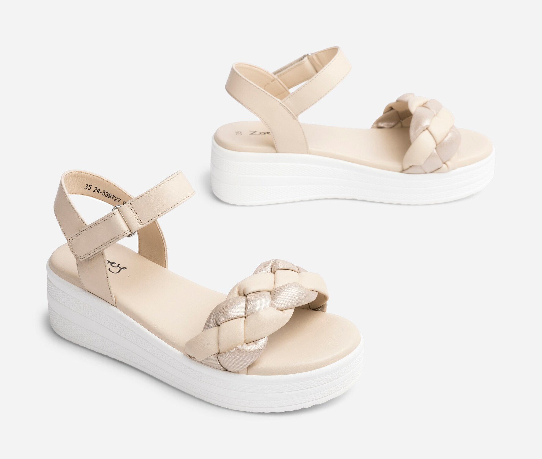 ZOEY, Sandal med platåsåle Beige
