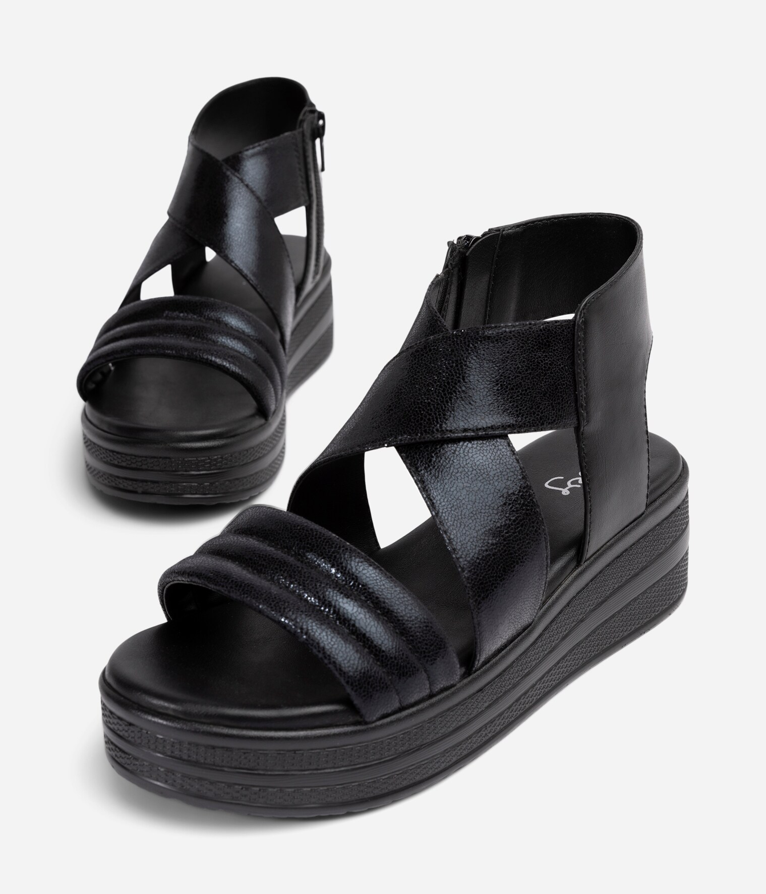 ZOEY, Sandal med platåsåle Sort