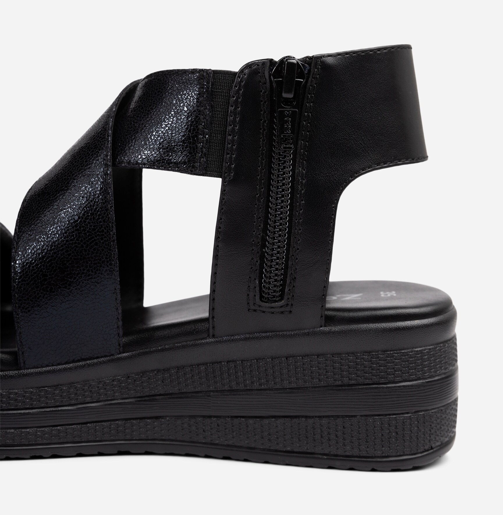 ZOEY, Sandal med platåsåle Sort