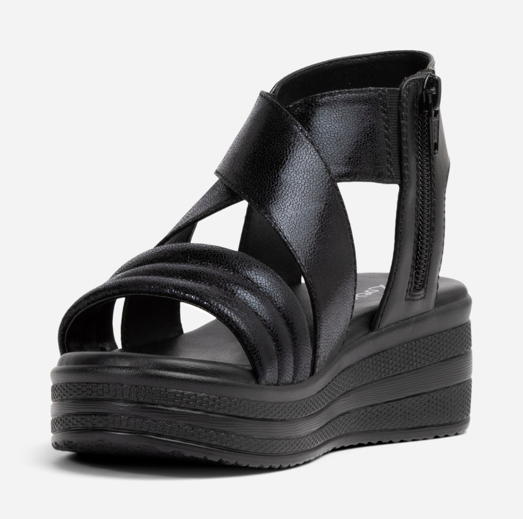 ZOEY, Sandal med platåsåle Sort