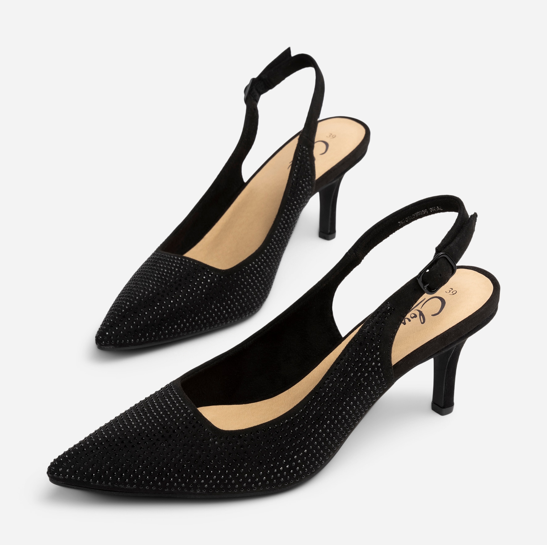 Rie | med slingback | Sort | -