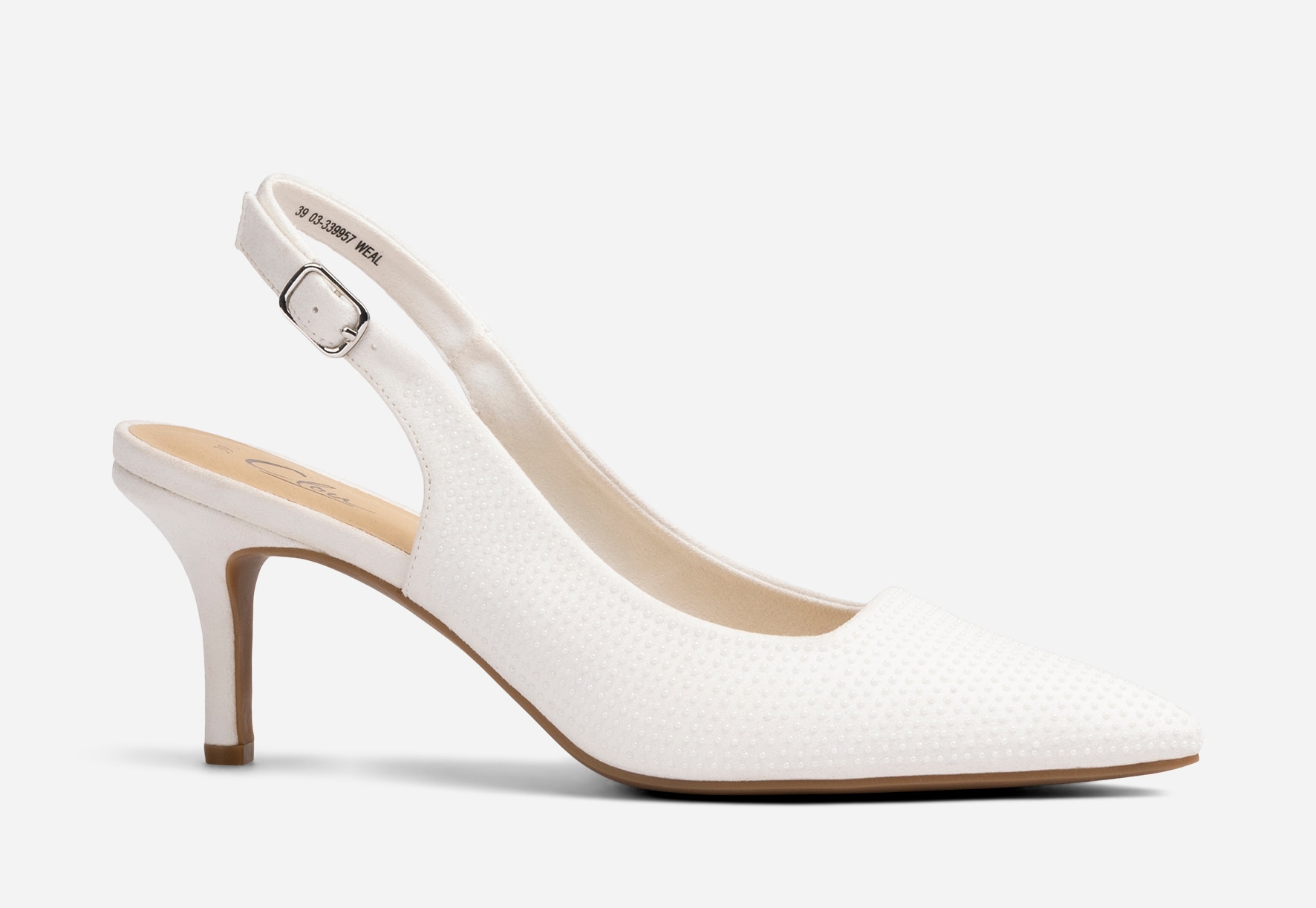 CLOU, Pumps med slingback Hvit