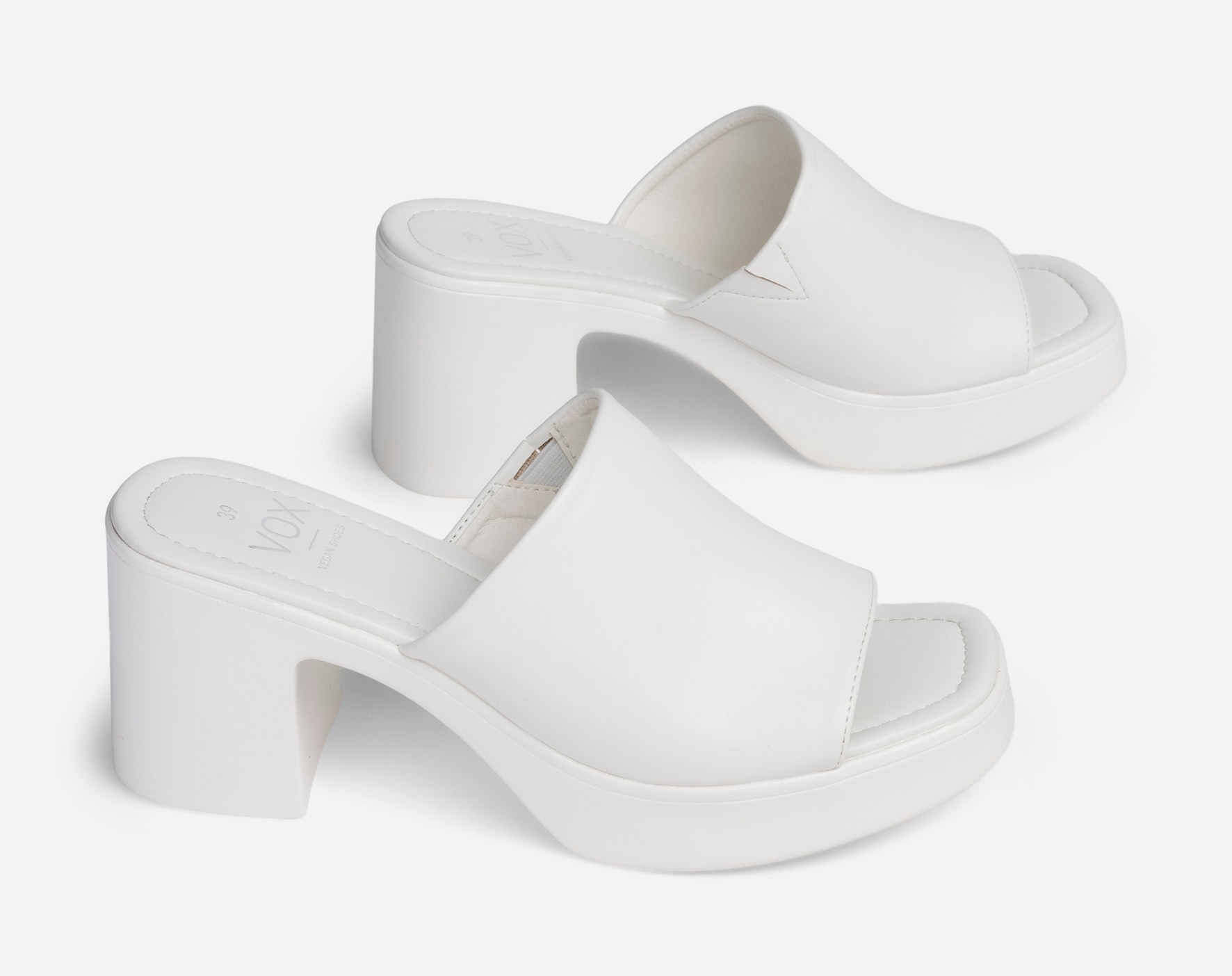 VOX, Sandalett med platåsåle Hvit