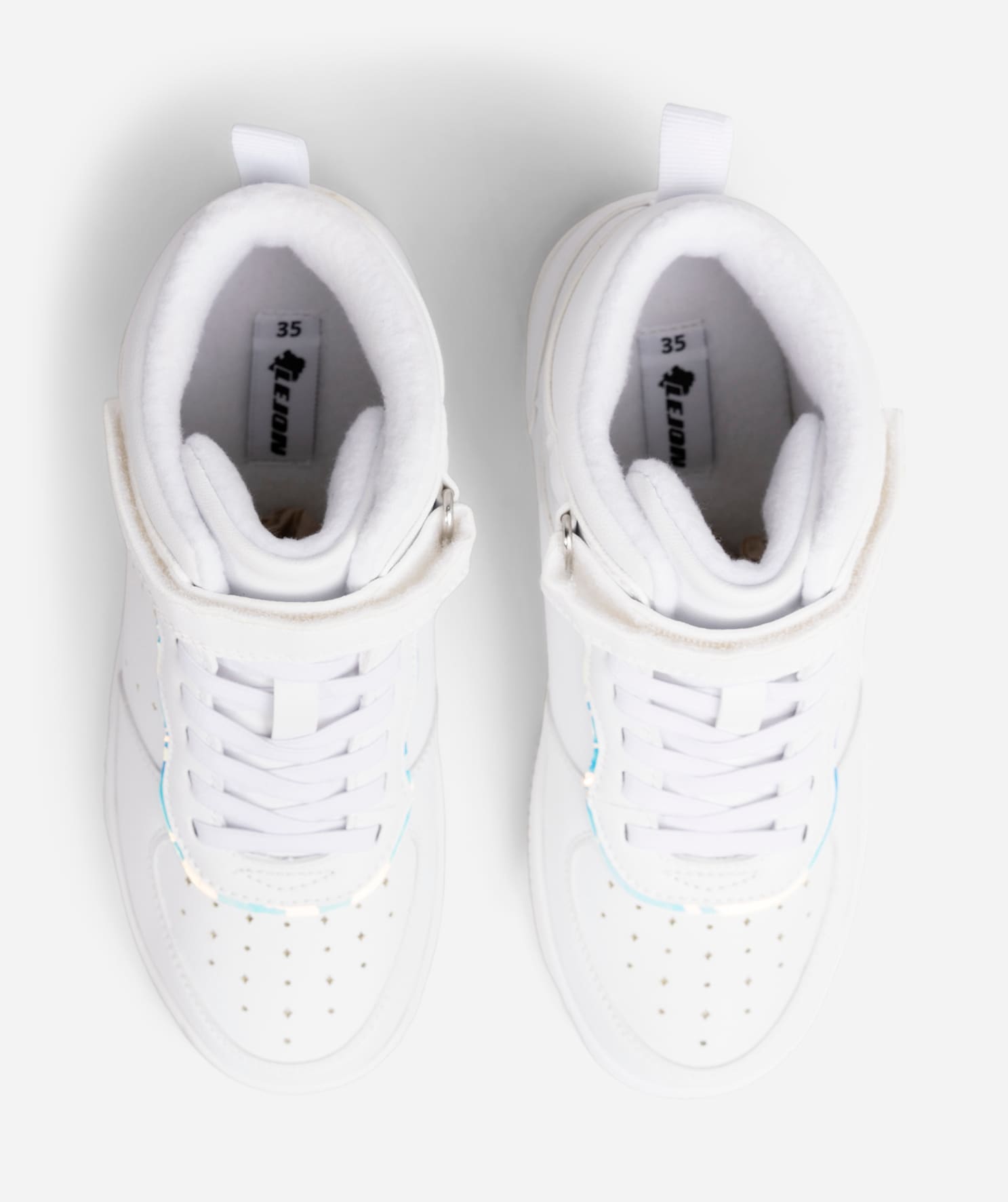 LEJON, Fleeceforet høy sneakers Hvit