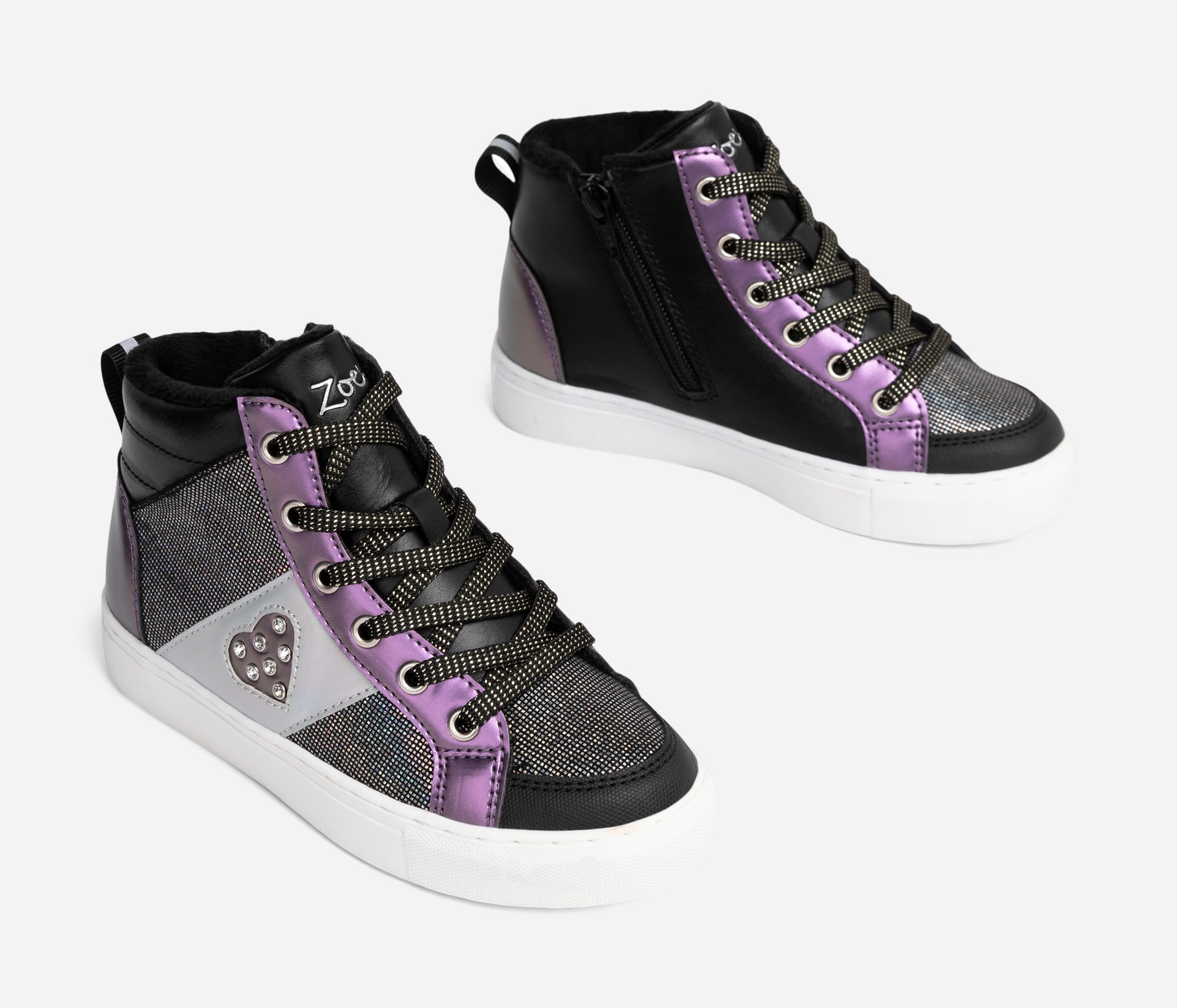 ZOEY, Fleeceforet høy sneakers Sort