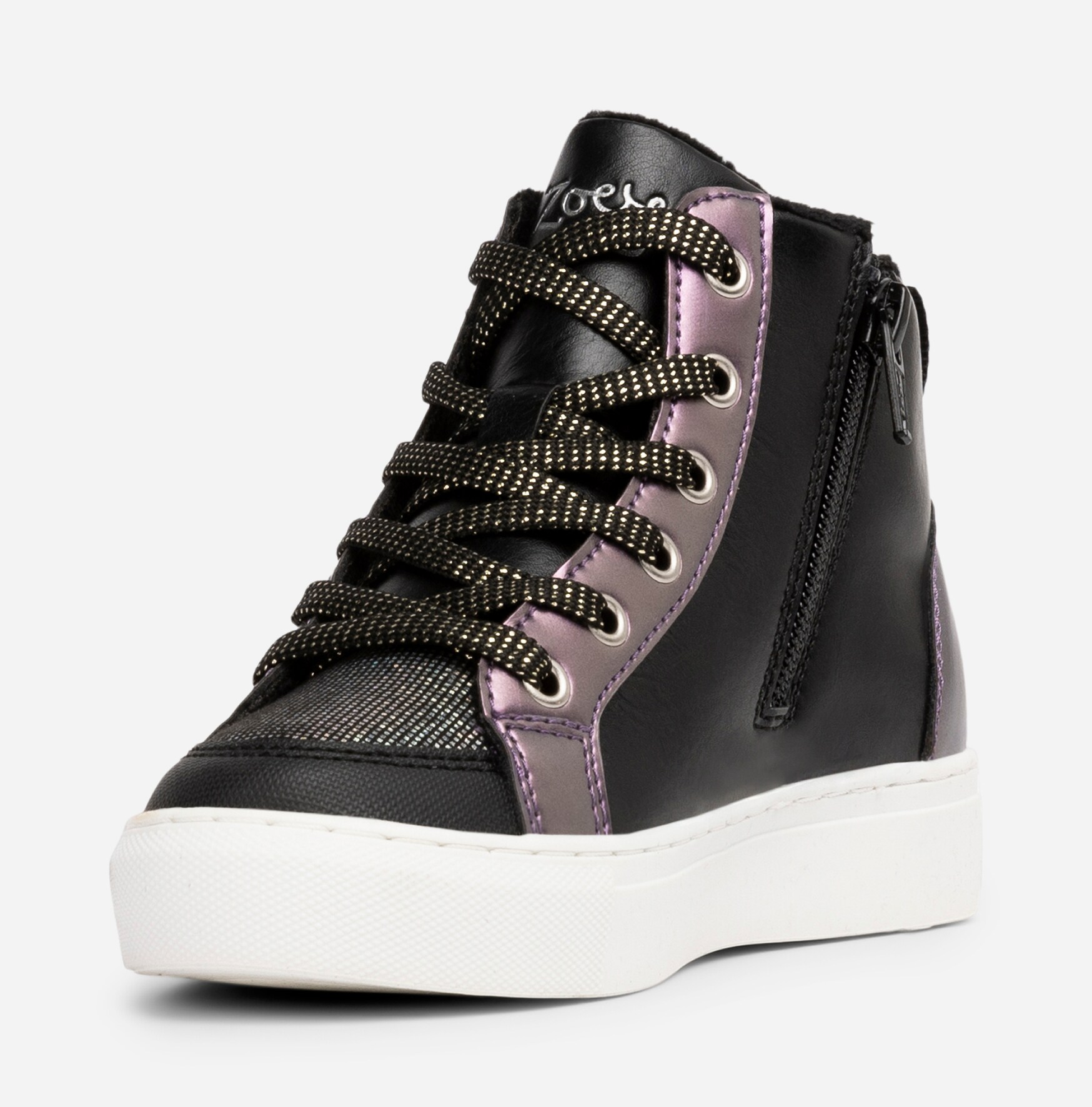 ZOEY, Fleeceforet høy sneakers Sort