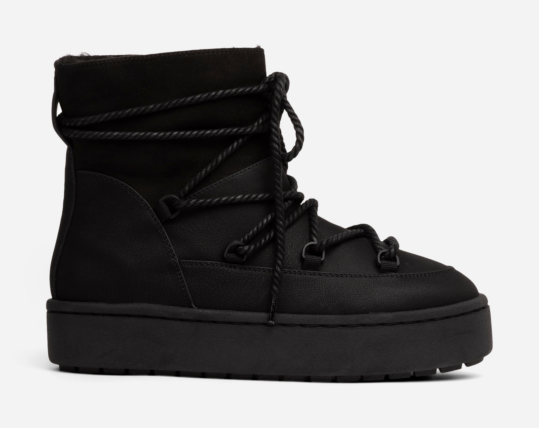 VOX, Varmforet boots med snøring Sort