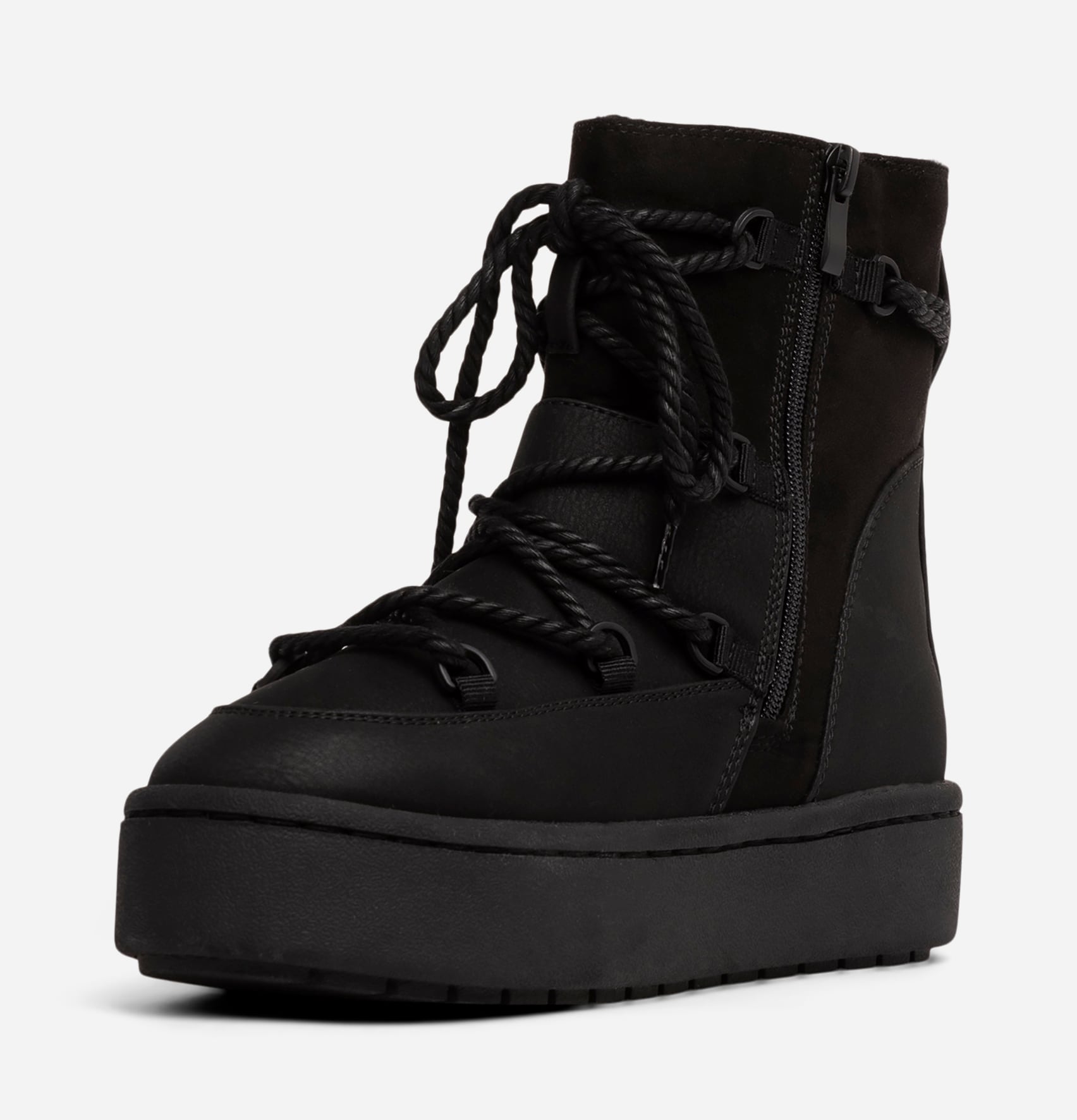 VOX, Varmforet boots med snøring Sort