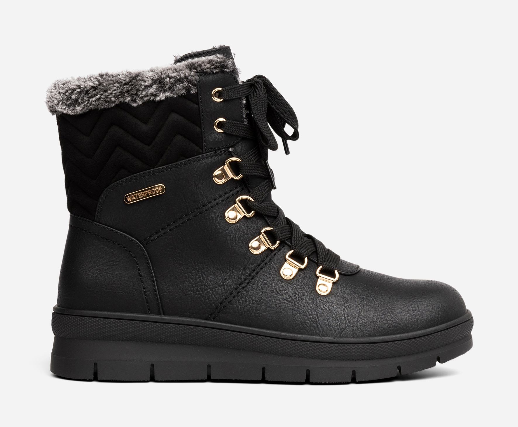 CLOU COMFORT, Varmforet skolett waterproof Sort