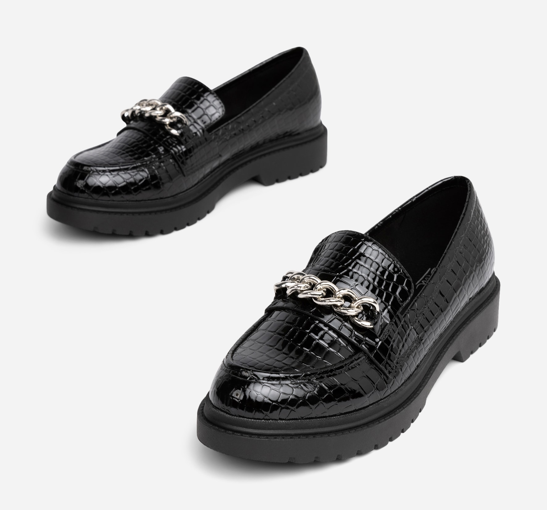 CLOU, Loafer med kedje Sort