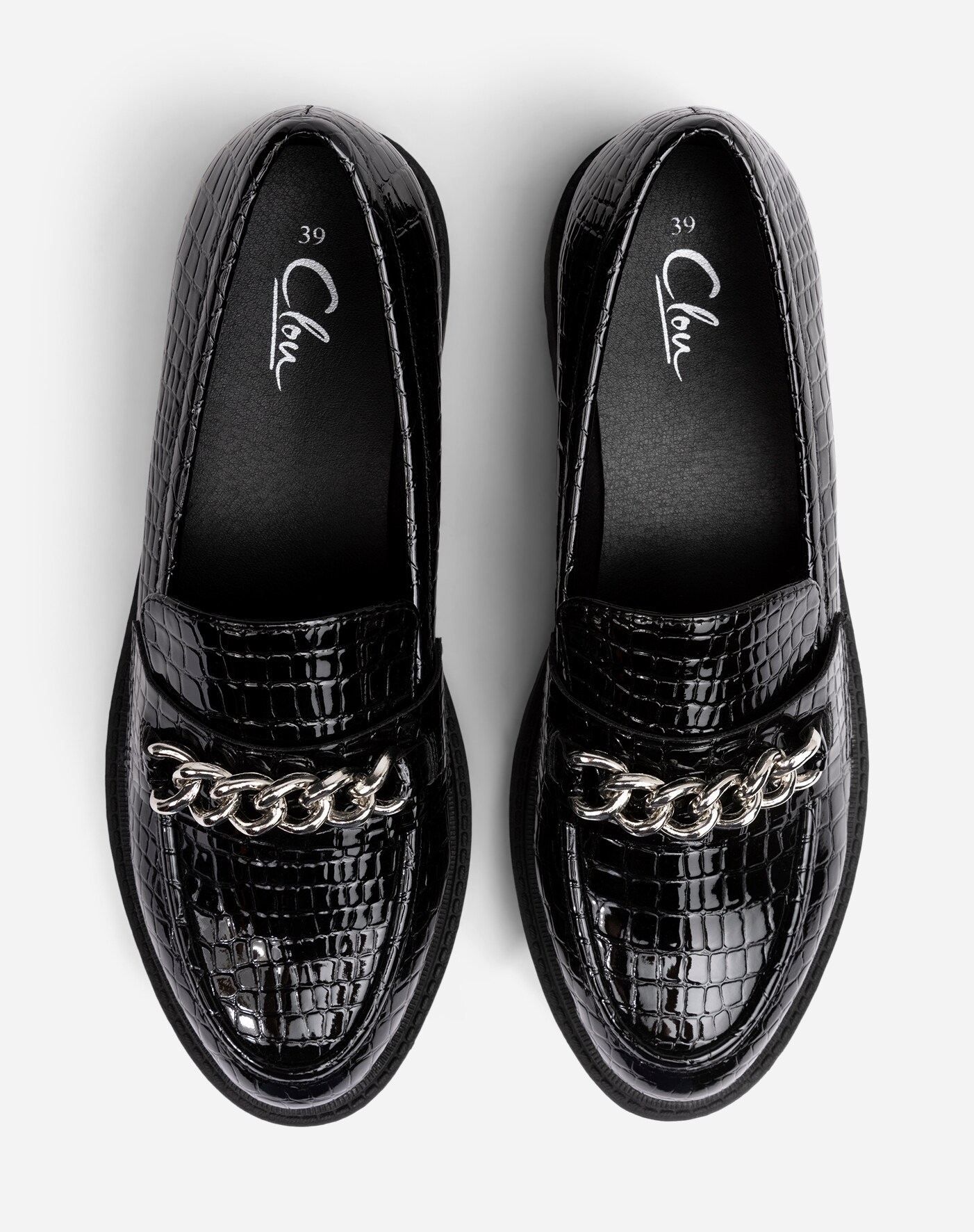 CLOU, Loafer med kedje Sort