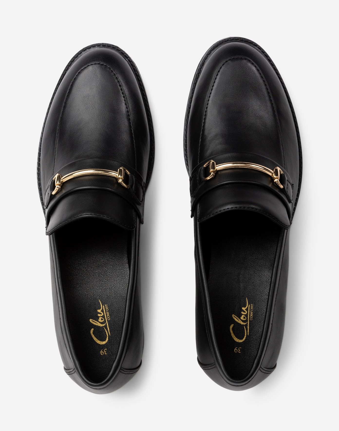 CLOU COMFORT, Loafer med spenne Sort