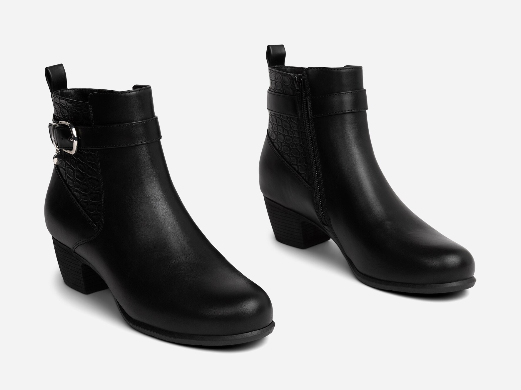 CLOU COMFORT, Boots med spenne Sort