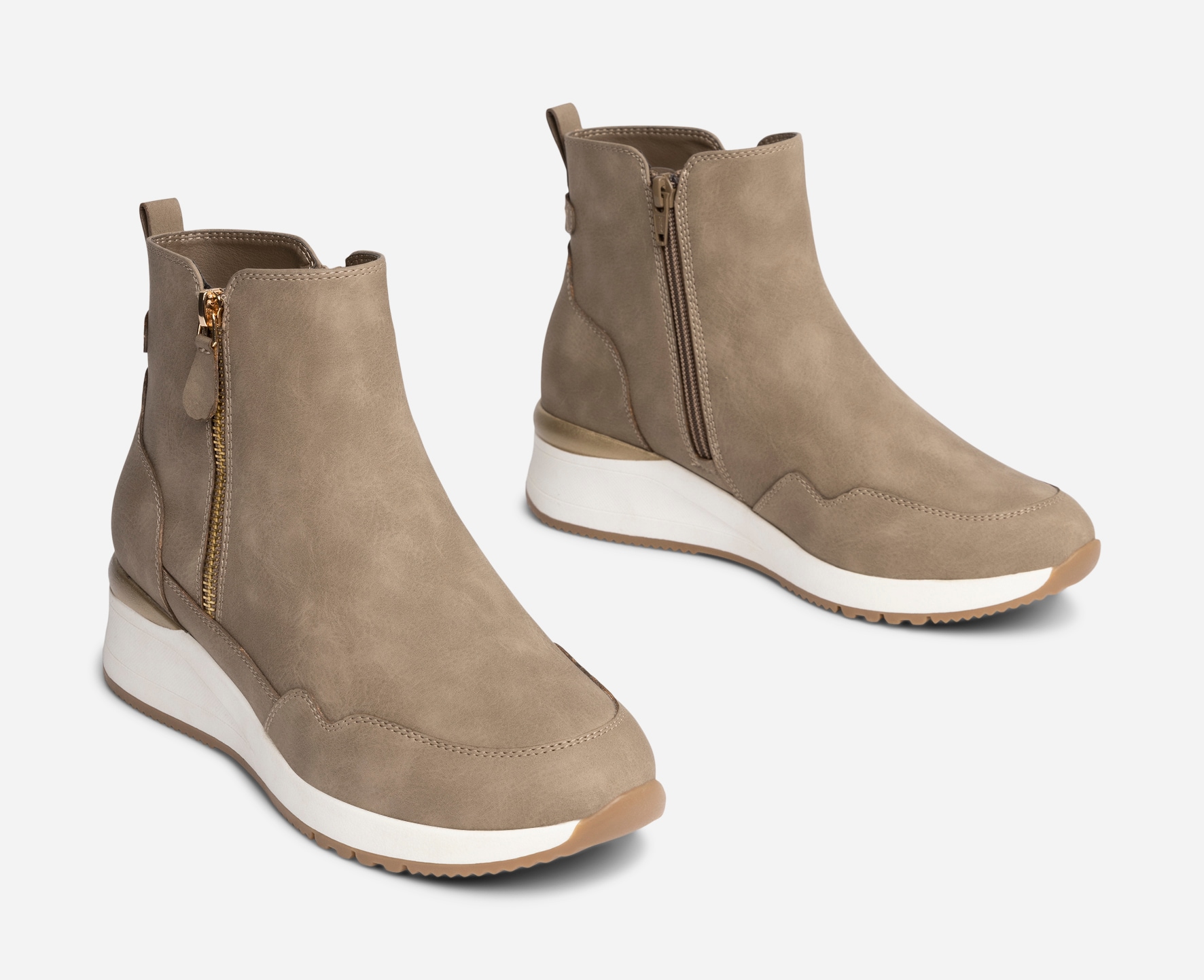 CLOU COMFORT, Boots med glidelås Beige