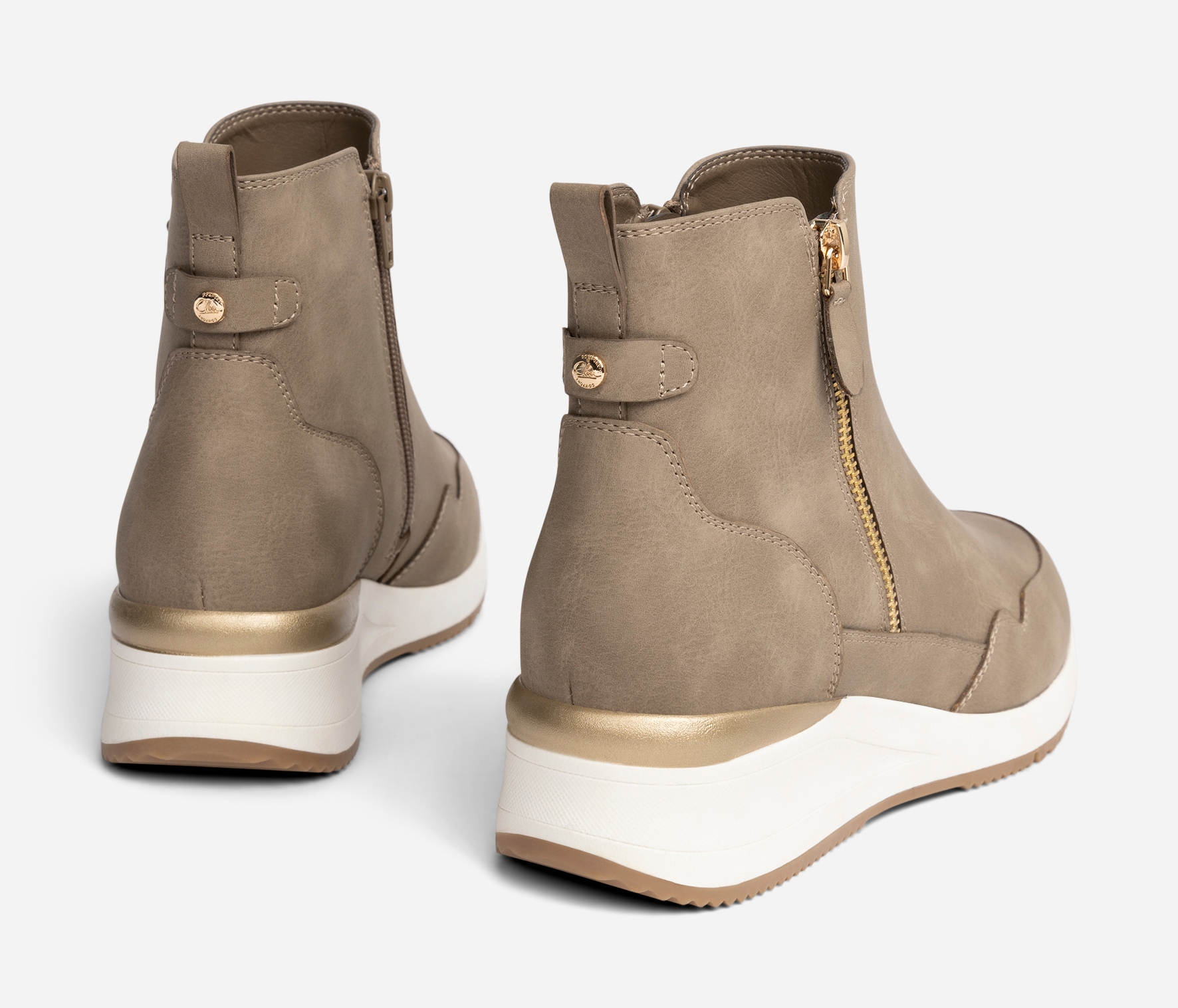 CLOU COMFORT, Boots med glidelås Beige
