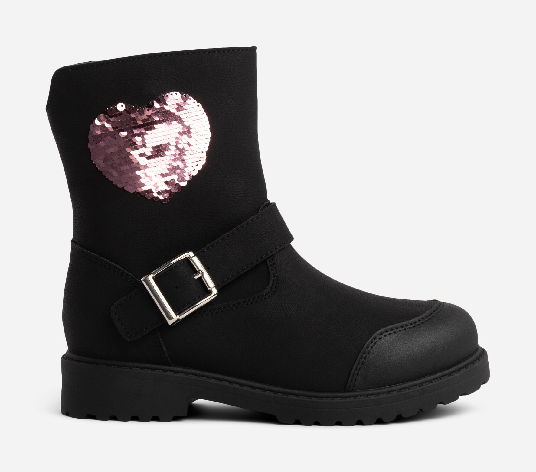 ZOEY, Varmforet boots med spenne Sort