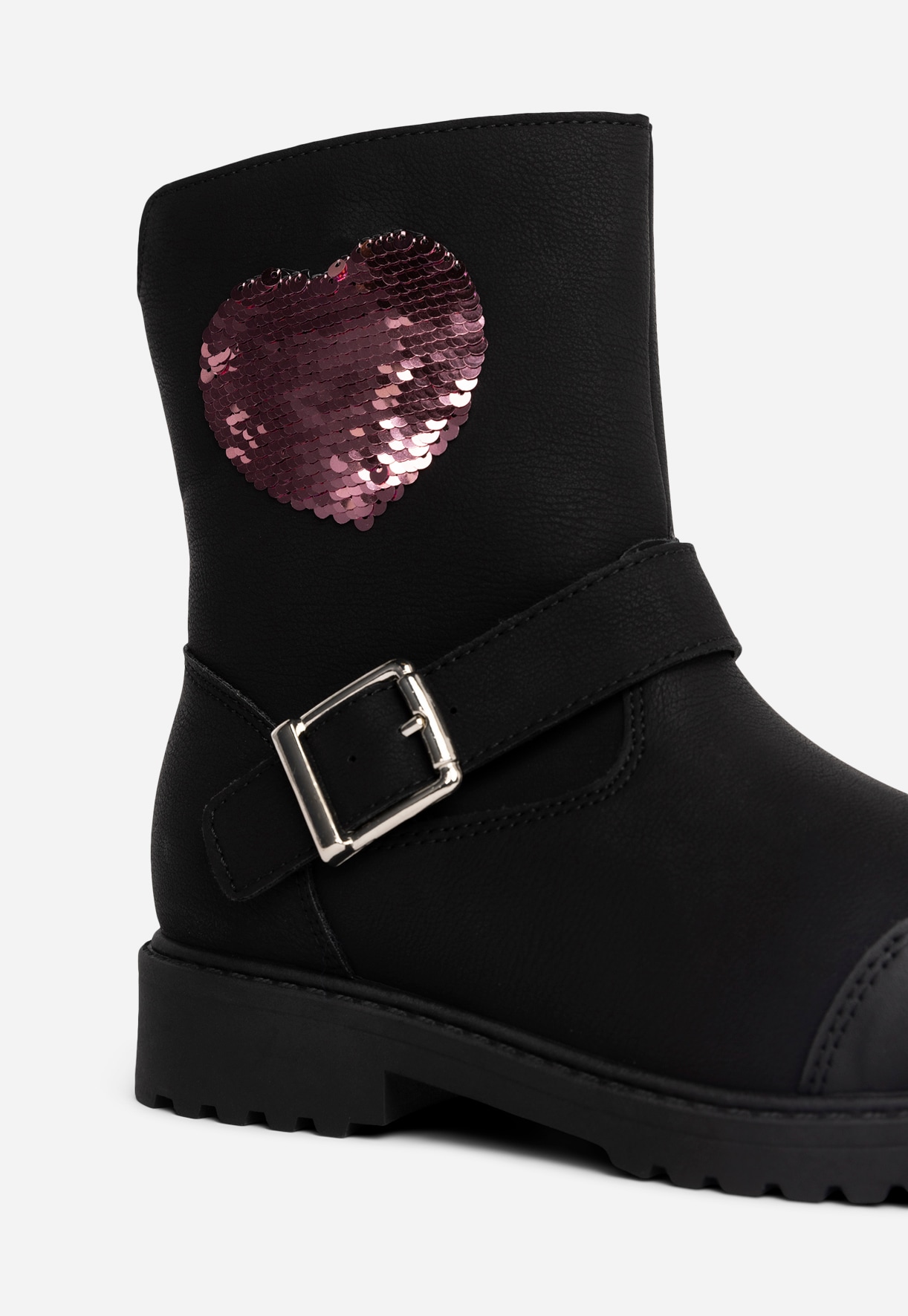 ZOEY, Varmforet boots med spenne Sort