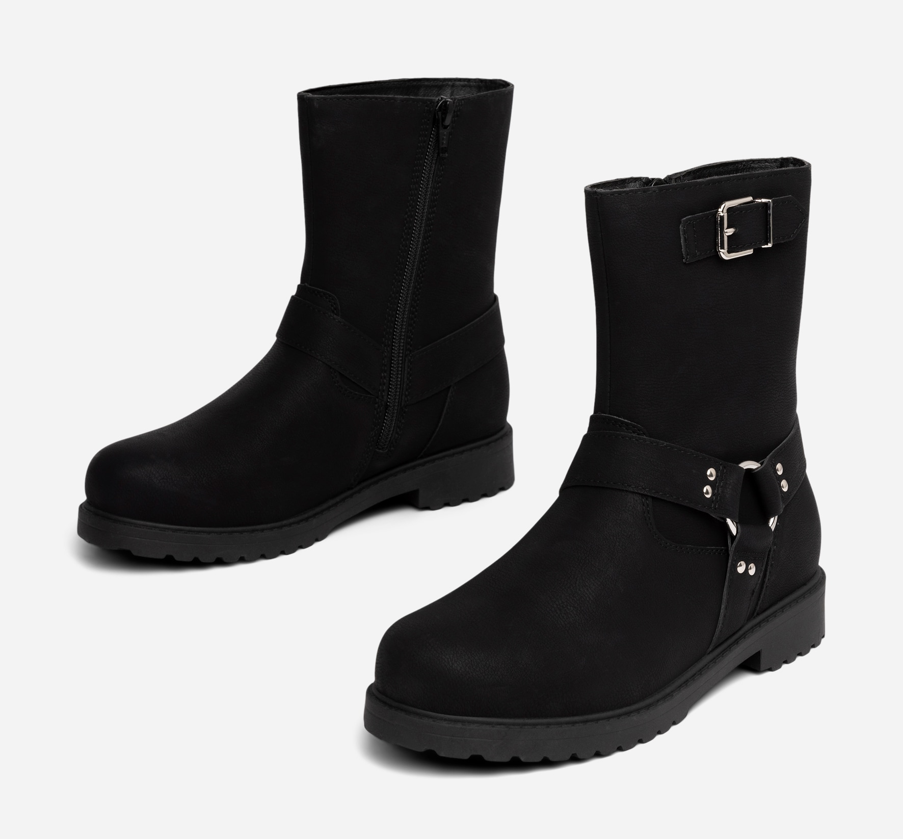 ZOEY, Varmforet boots med spenne Sort