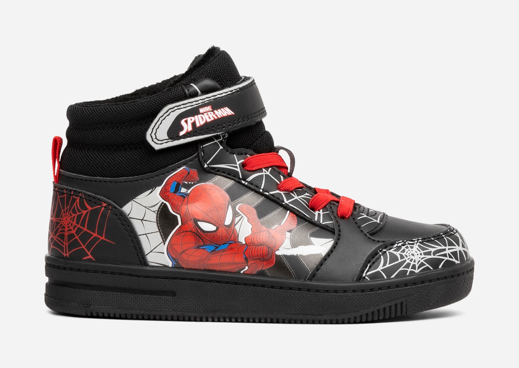 SPIDERMAN, Fleeceforet høy sneakers Sort