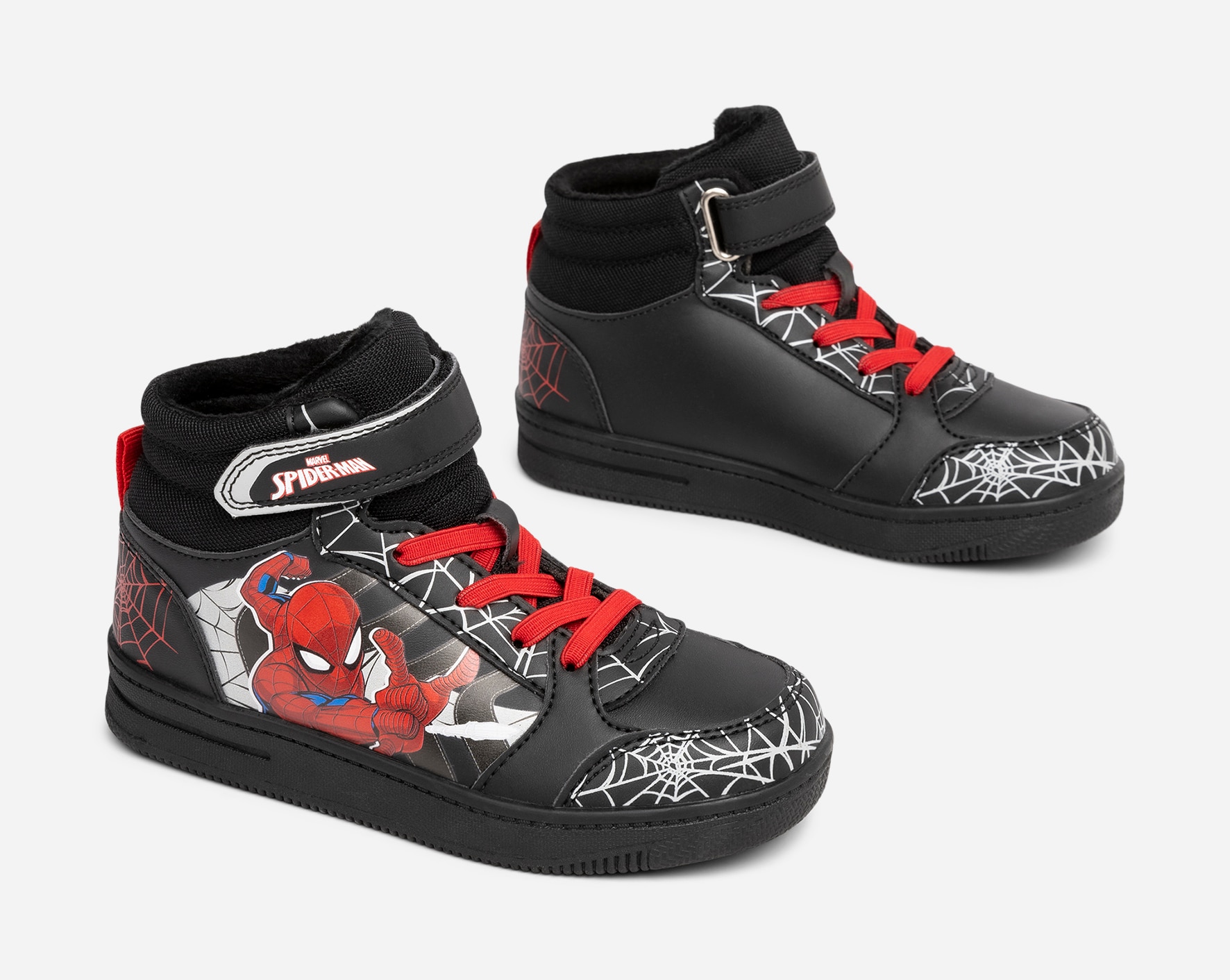 SPIDERMAN, Fleeceforet høy sneakers Sort