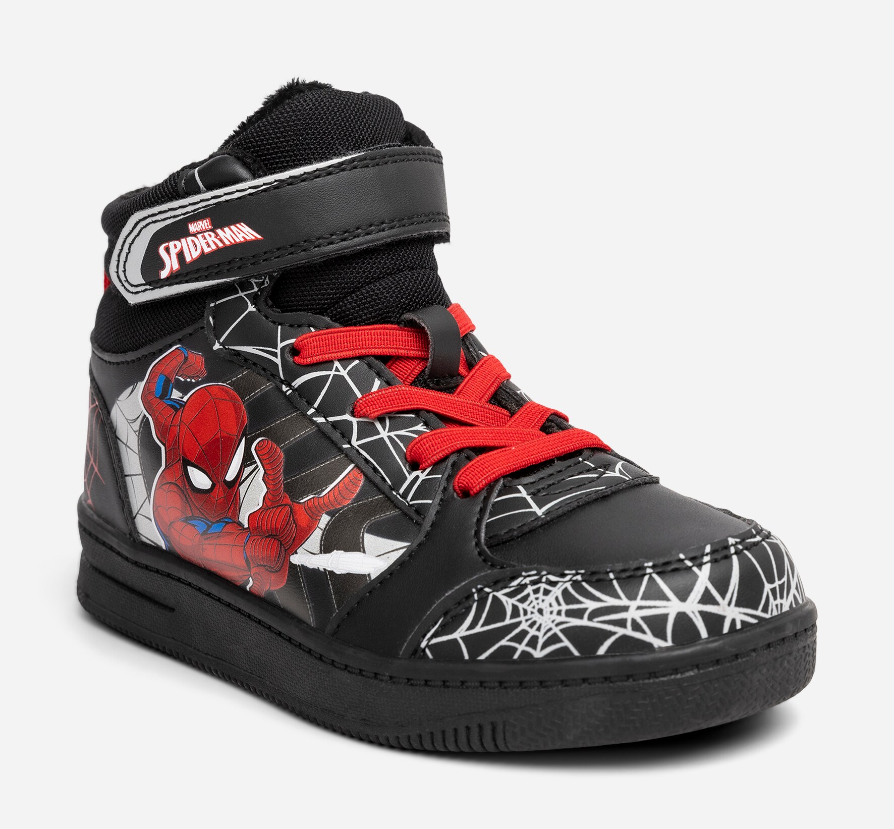 SPIDERMAN, Fleeceforet høy sneakers Sort