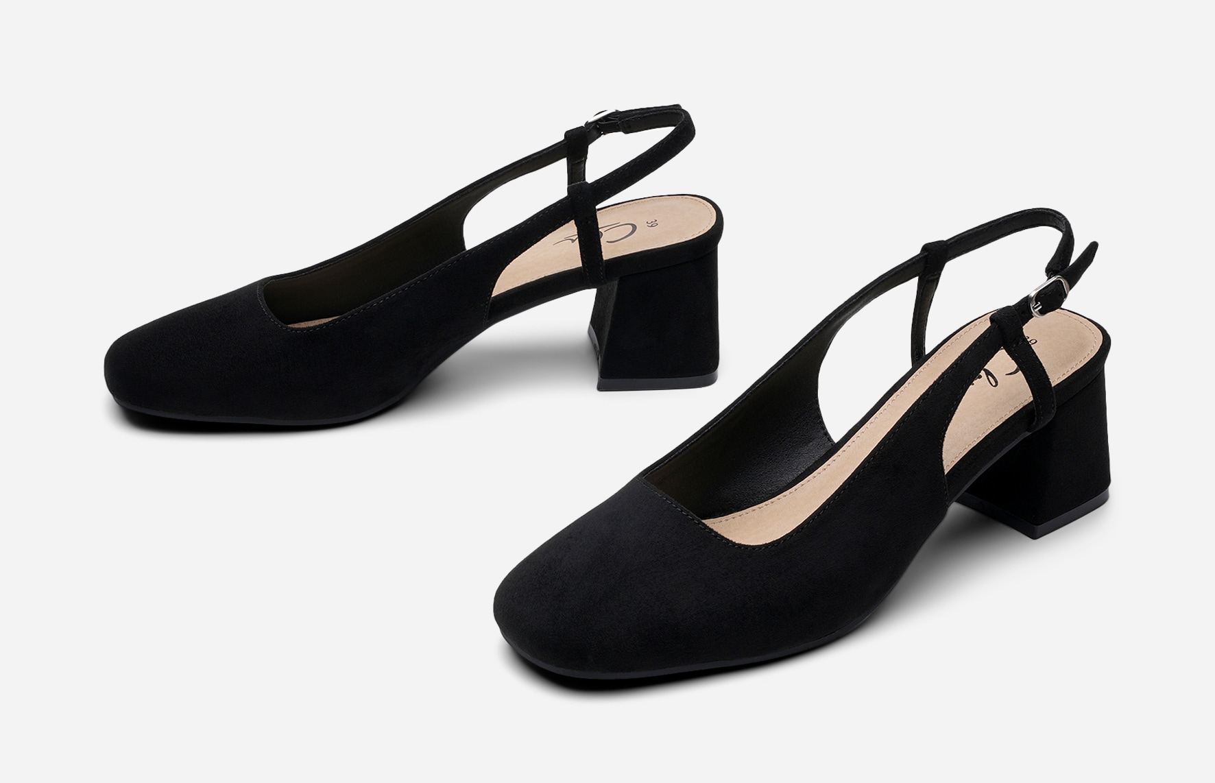 CLOU, Pumps med slingback Sort