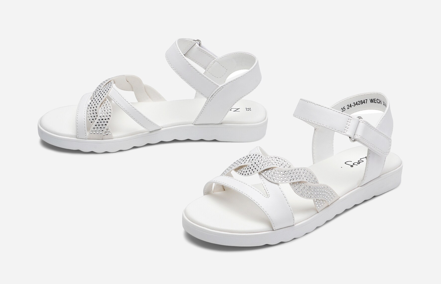 ZOEY, Sandal med reimer Hvit