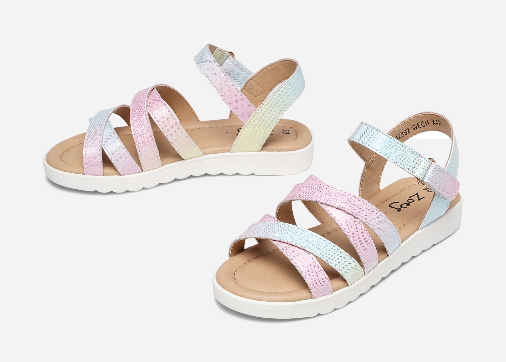 ZOEY, Sandal med reimer Flerfarget