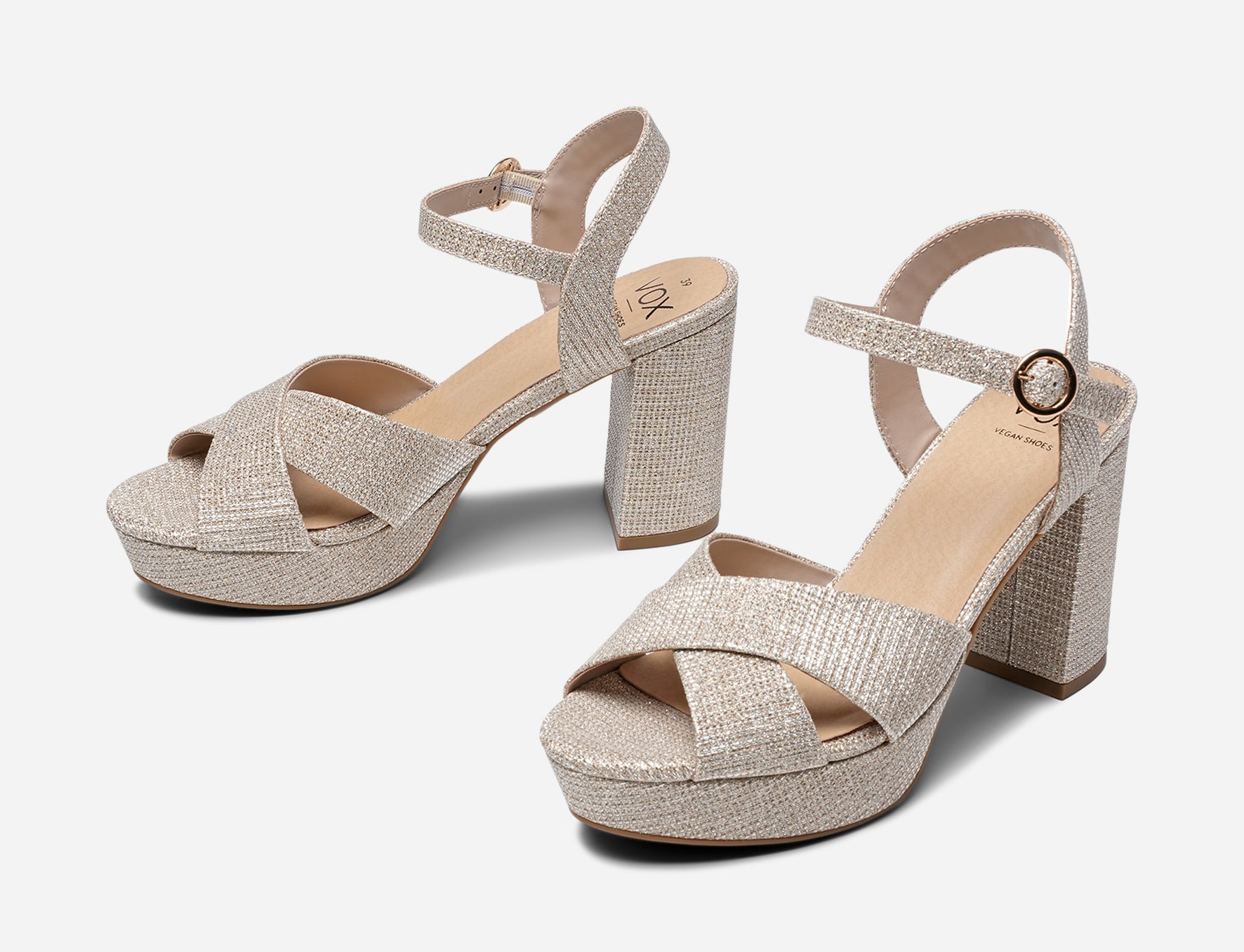 VOX, Sandalett med platåsåle Beige