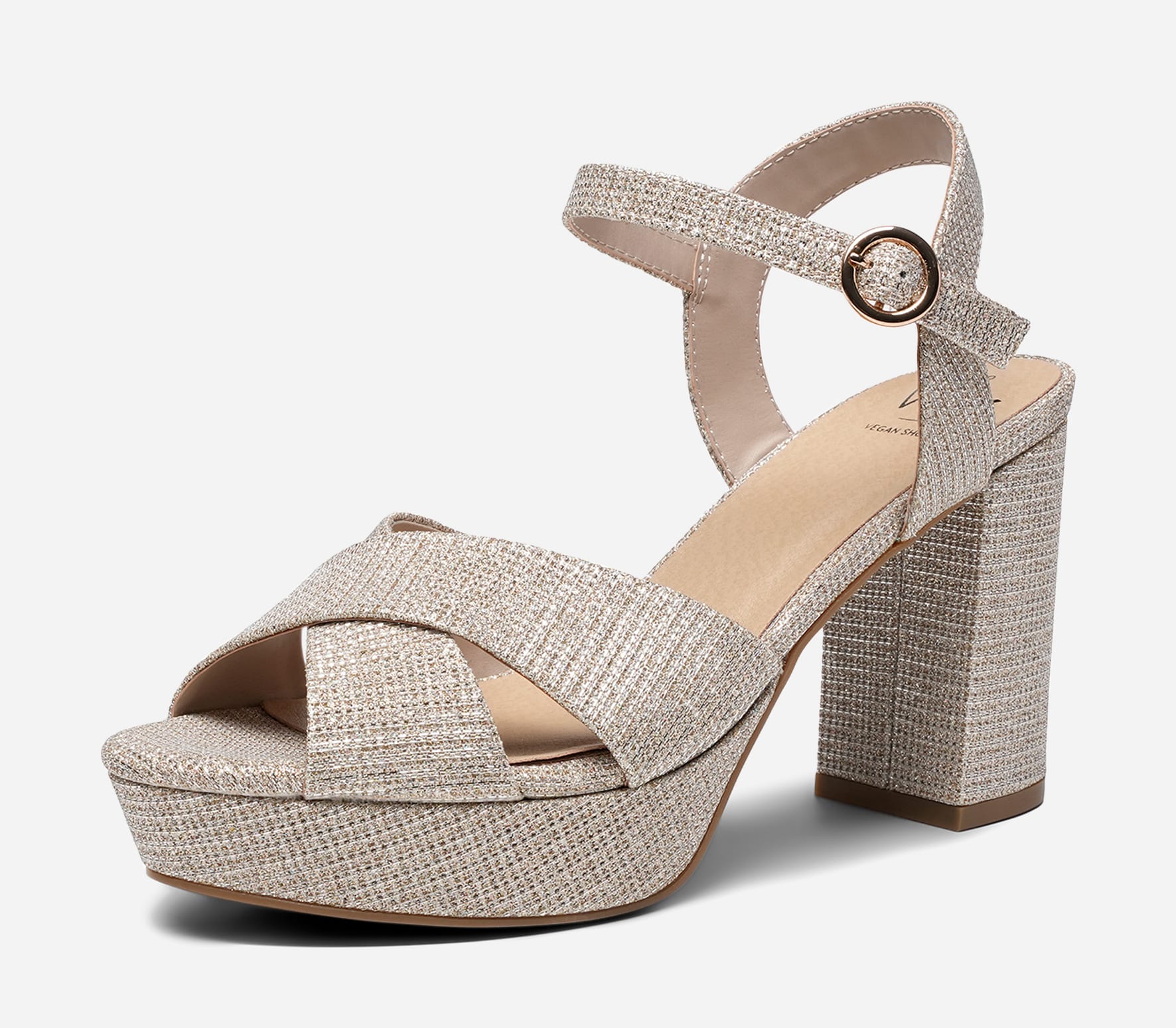 VOX, Sandalett med platåsåle Beige