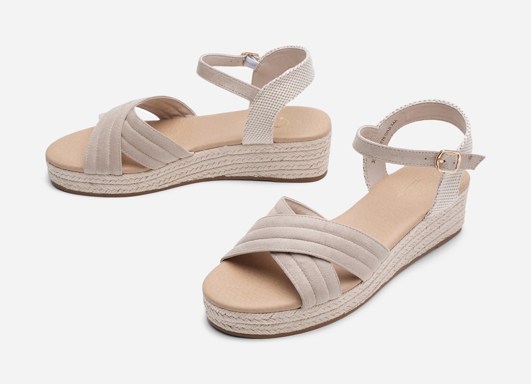 CLOU, Sandalett med repsåle Beige