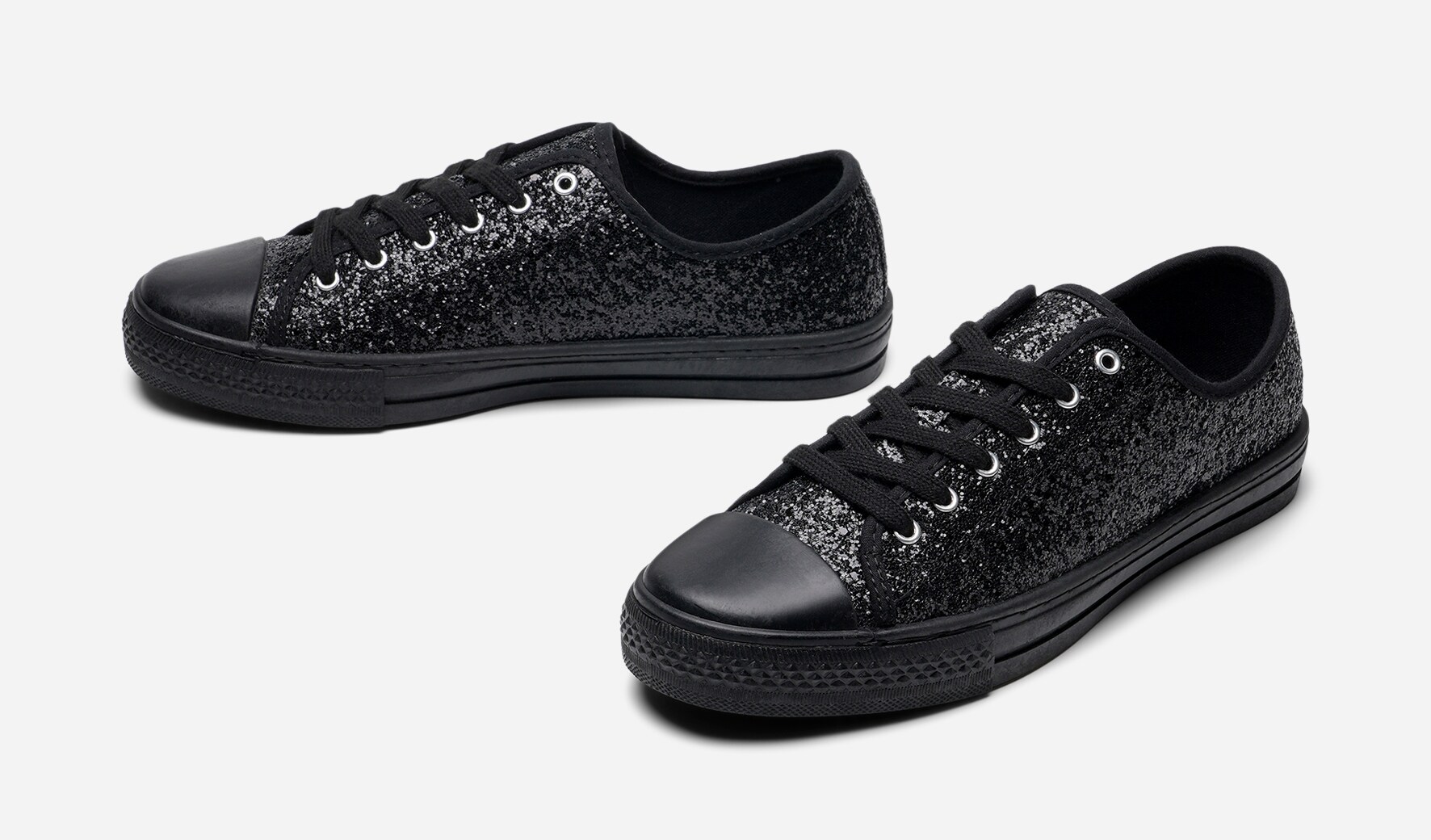 LEJON, Tekstilsko med glitter Sort