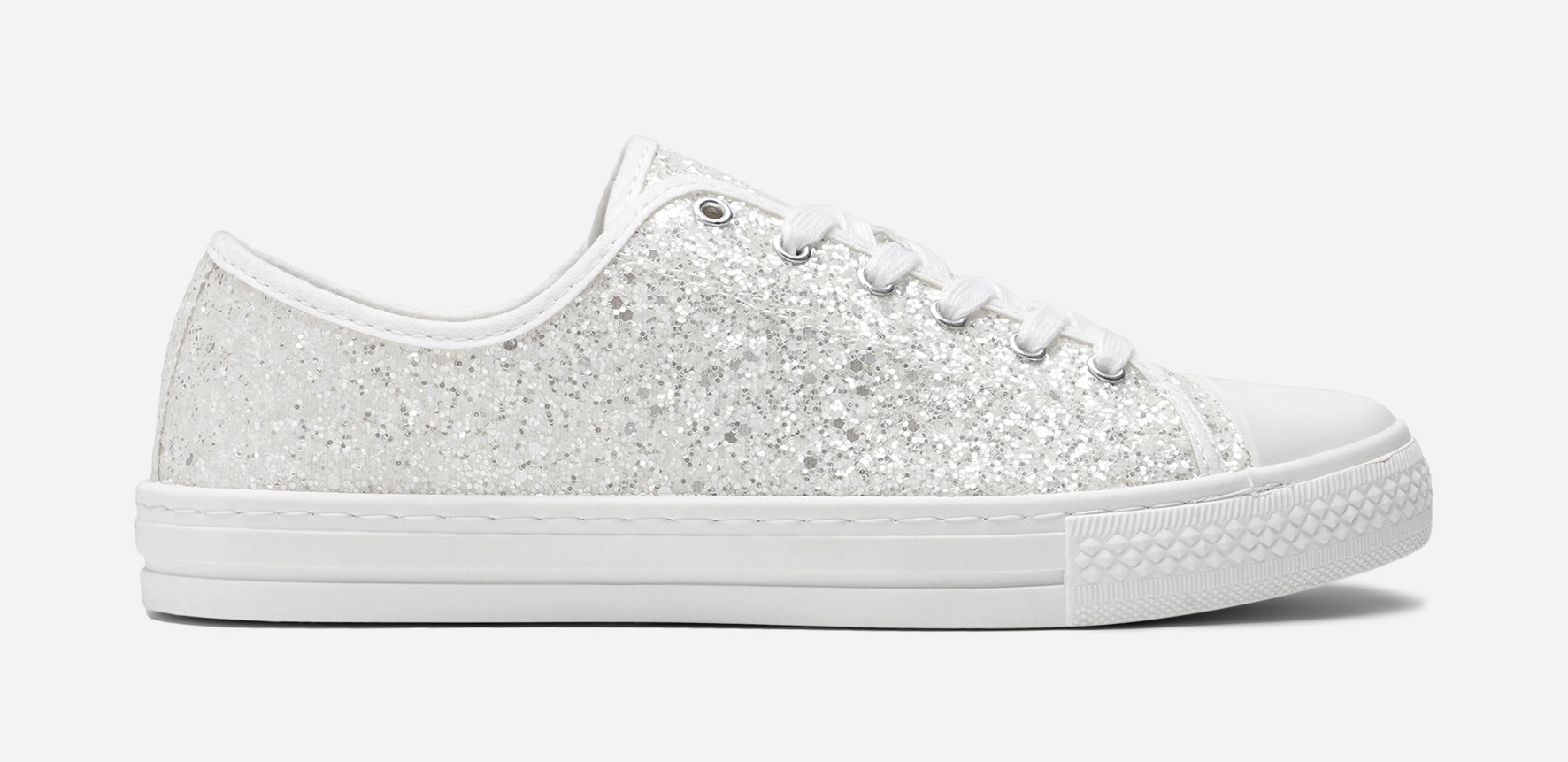 LEJON, Tekstilsko med glitter Hvit