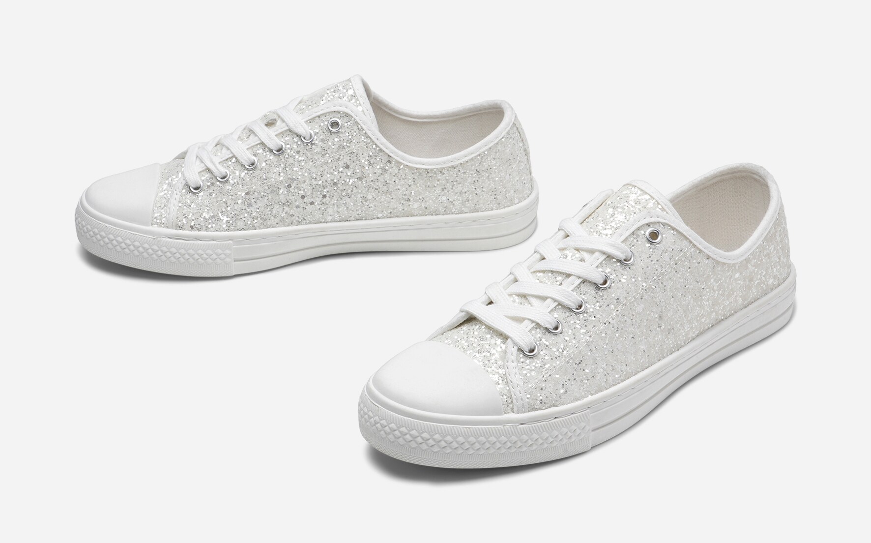 LEJON, Tekstilsko med glitter Hvit