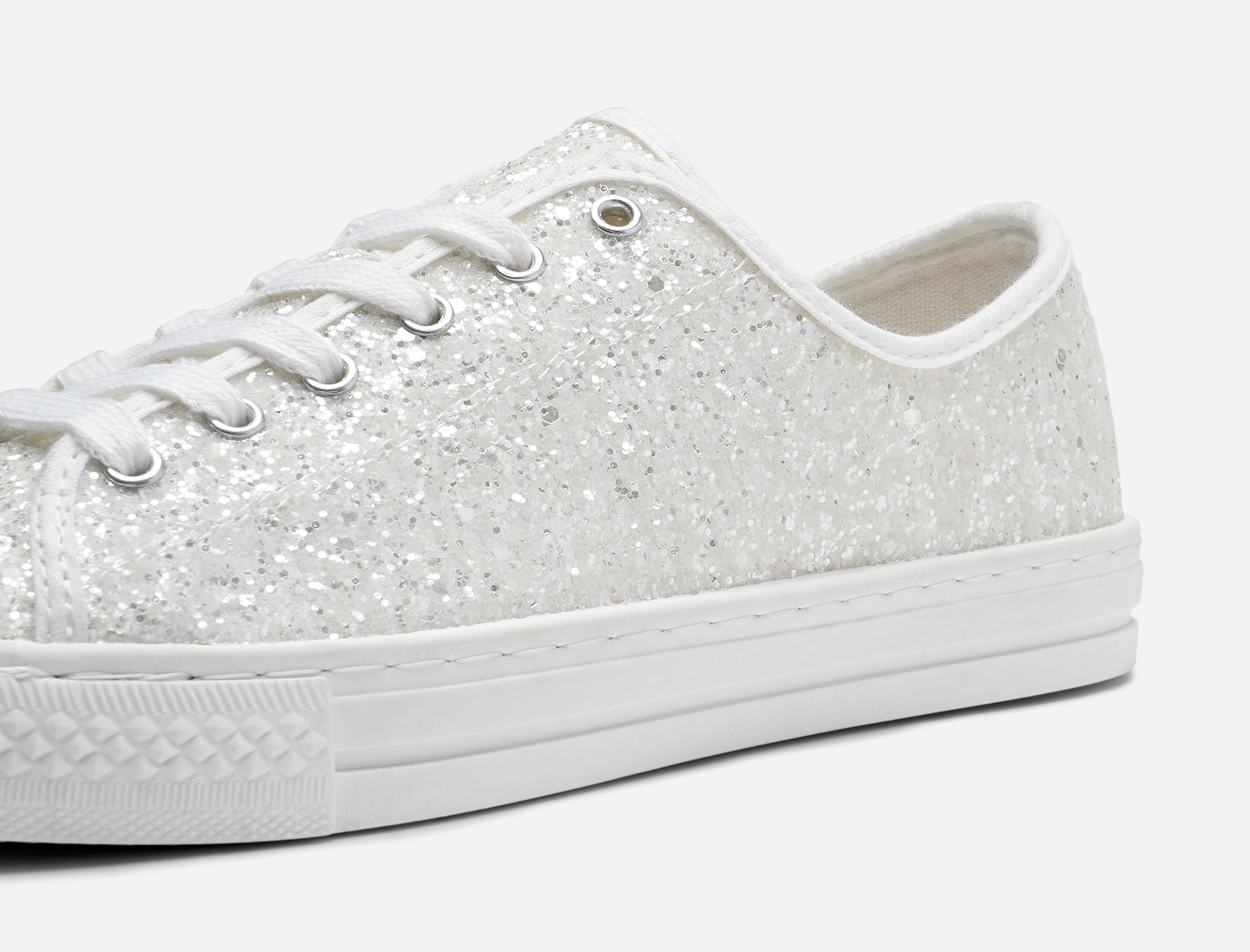 LEJON, Tekstilsko med glitter Hvit