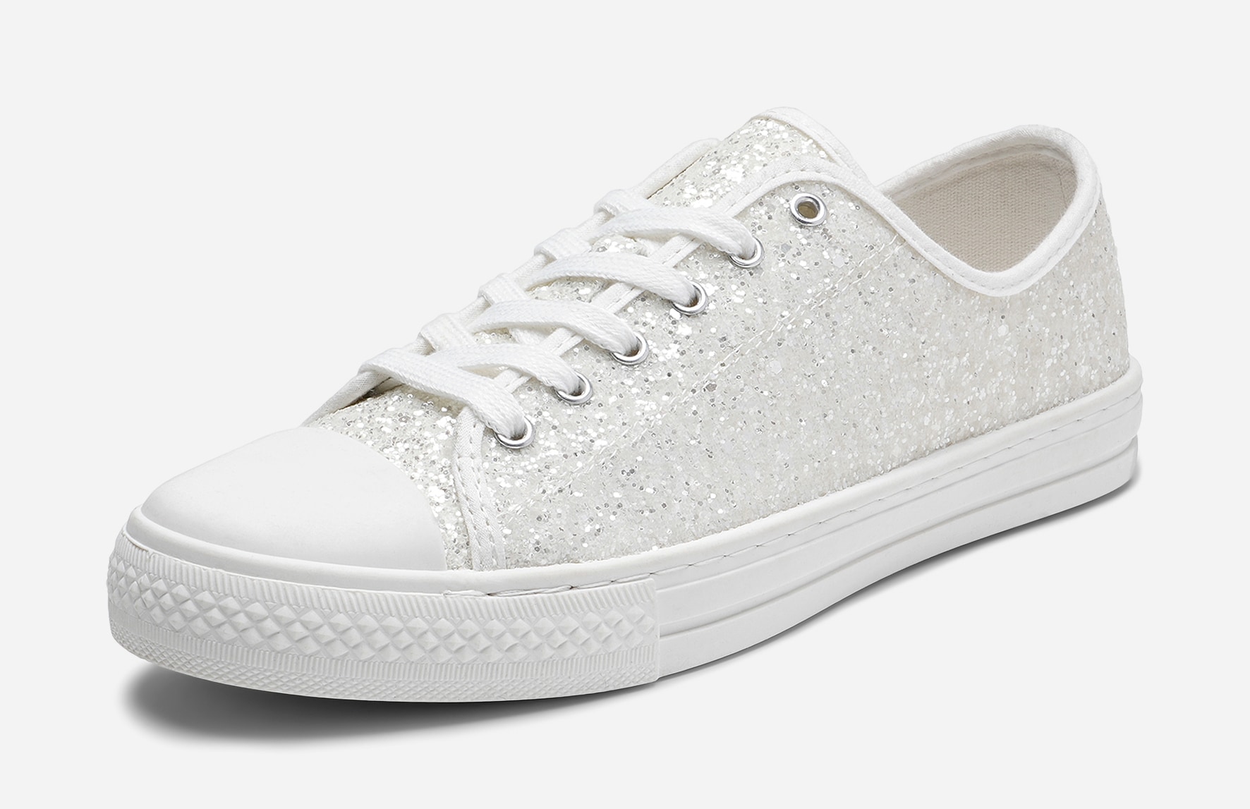 LEJON, Tekstilsko med glitter Hvit