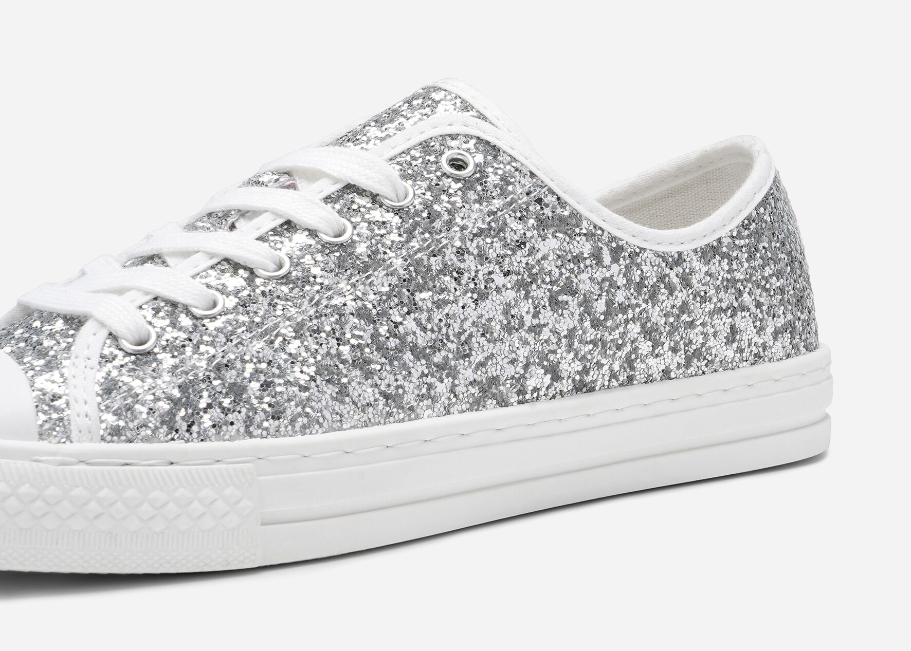 LEJON, Tekstilsko med glitter Metall