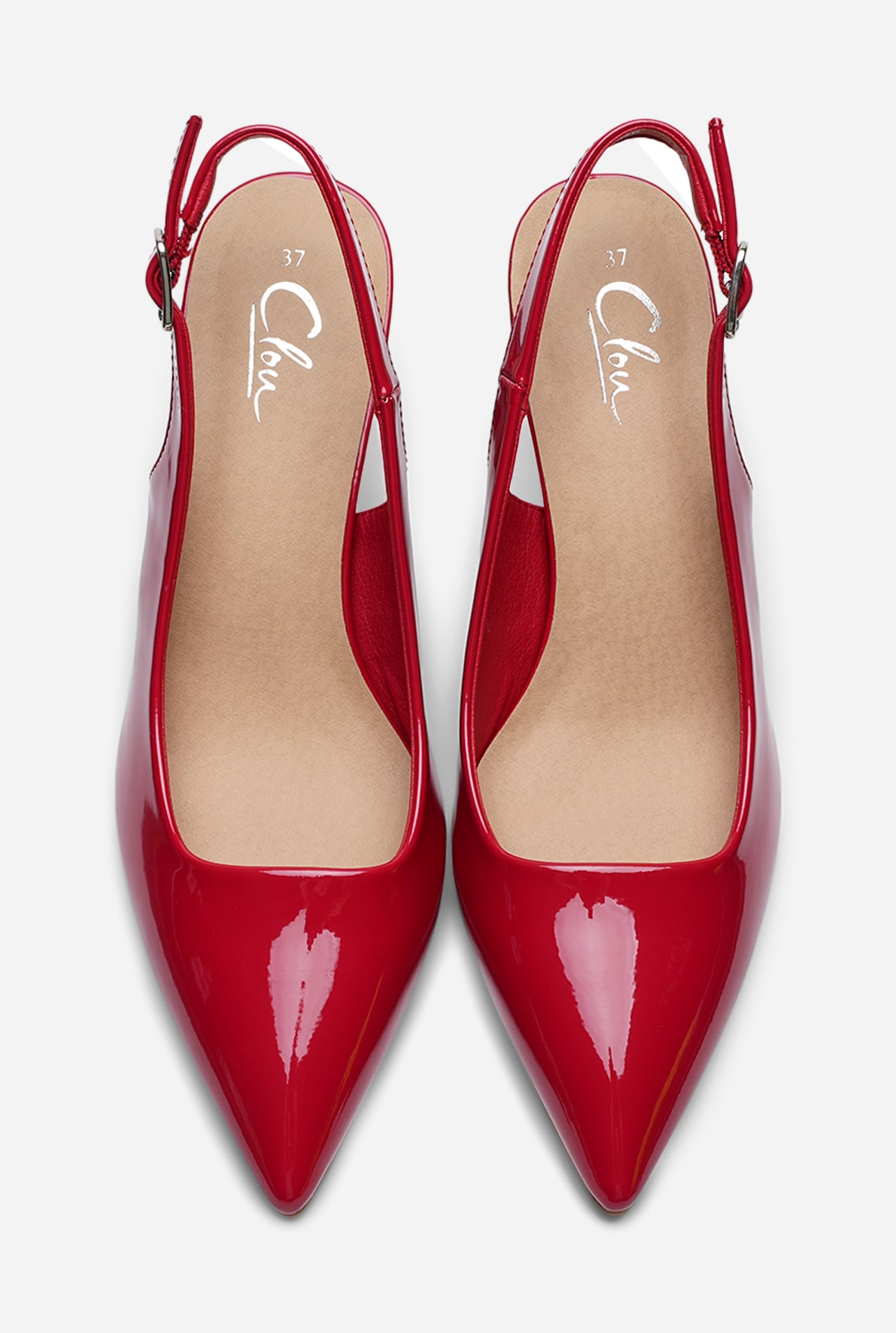 CLOU, Pumps med slingback Rød