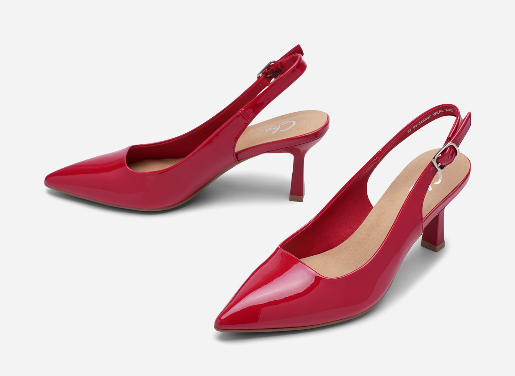 CLOU, Pumps med slingback Rød