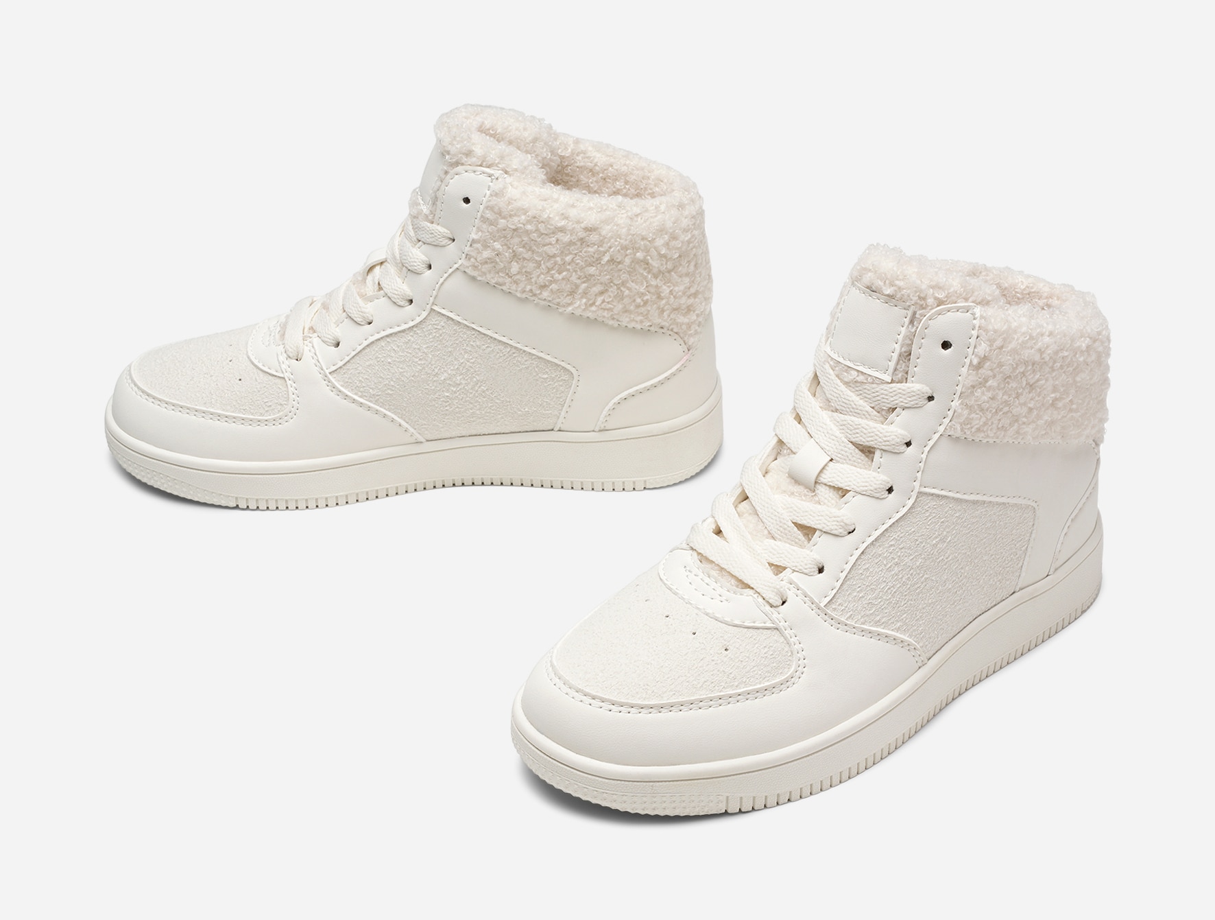 LEJON, Varmforet høy sneakers Hvit